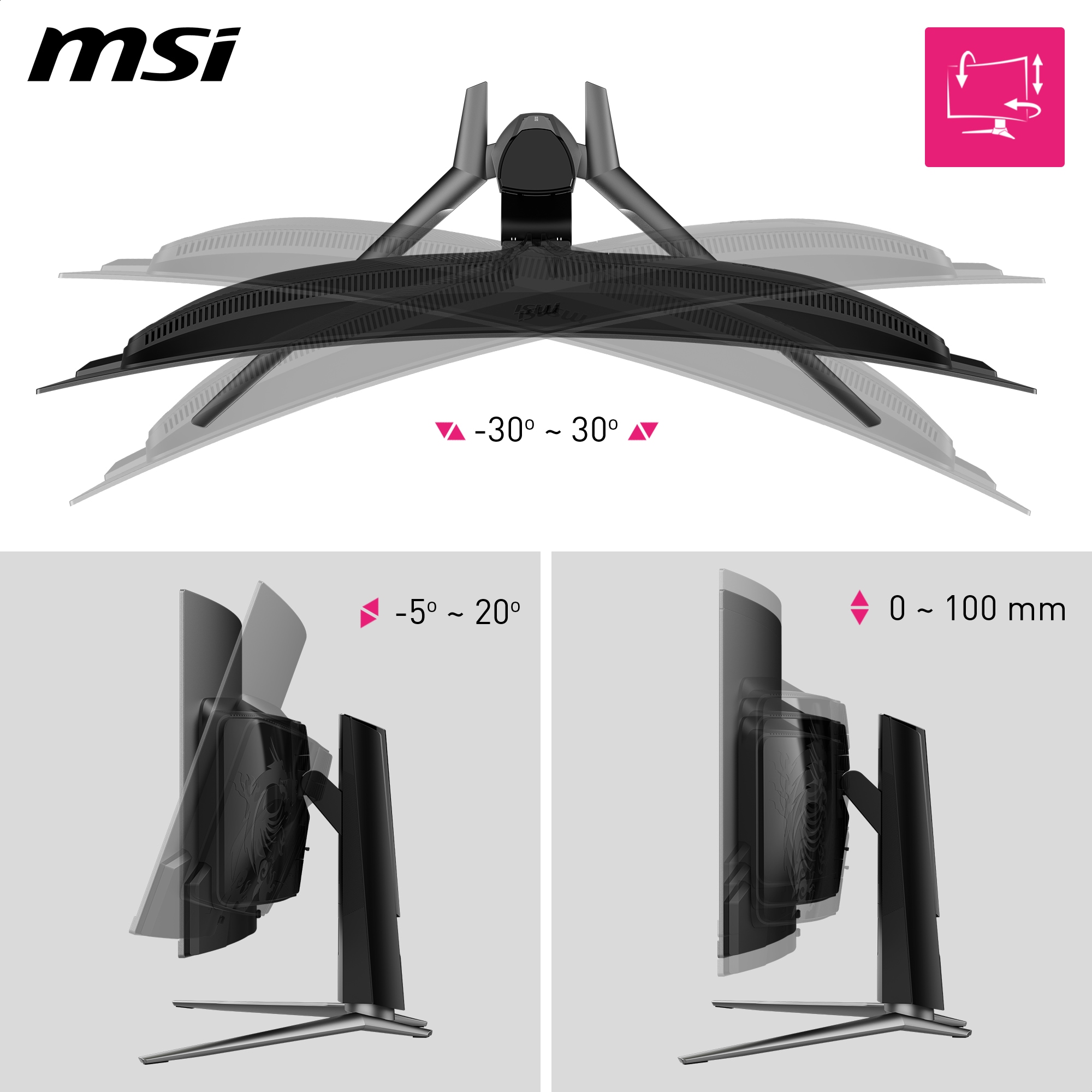 MSI Curved-Gaming-OLED-Monitor »MPG 341CQPX QD-OLED«, 86,8 cm/34 Zoll, 3440 x 1440 px, UWQHD, 0,03 ms Reaktionszeit, 240 Hz, 3 Jahre Herstellergarantie, höhenverstellbar, USB-C