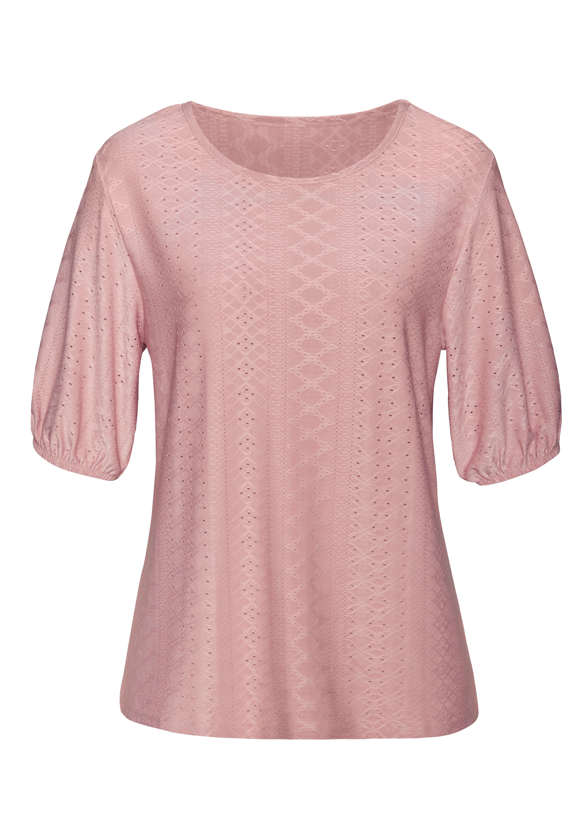 Vivance Kurzarmshirt »mit Lochstickerei«, (2er-Pack), aus pflegeleichter Qualität