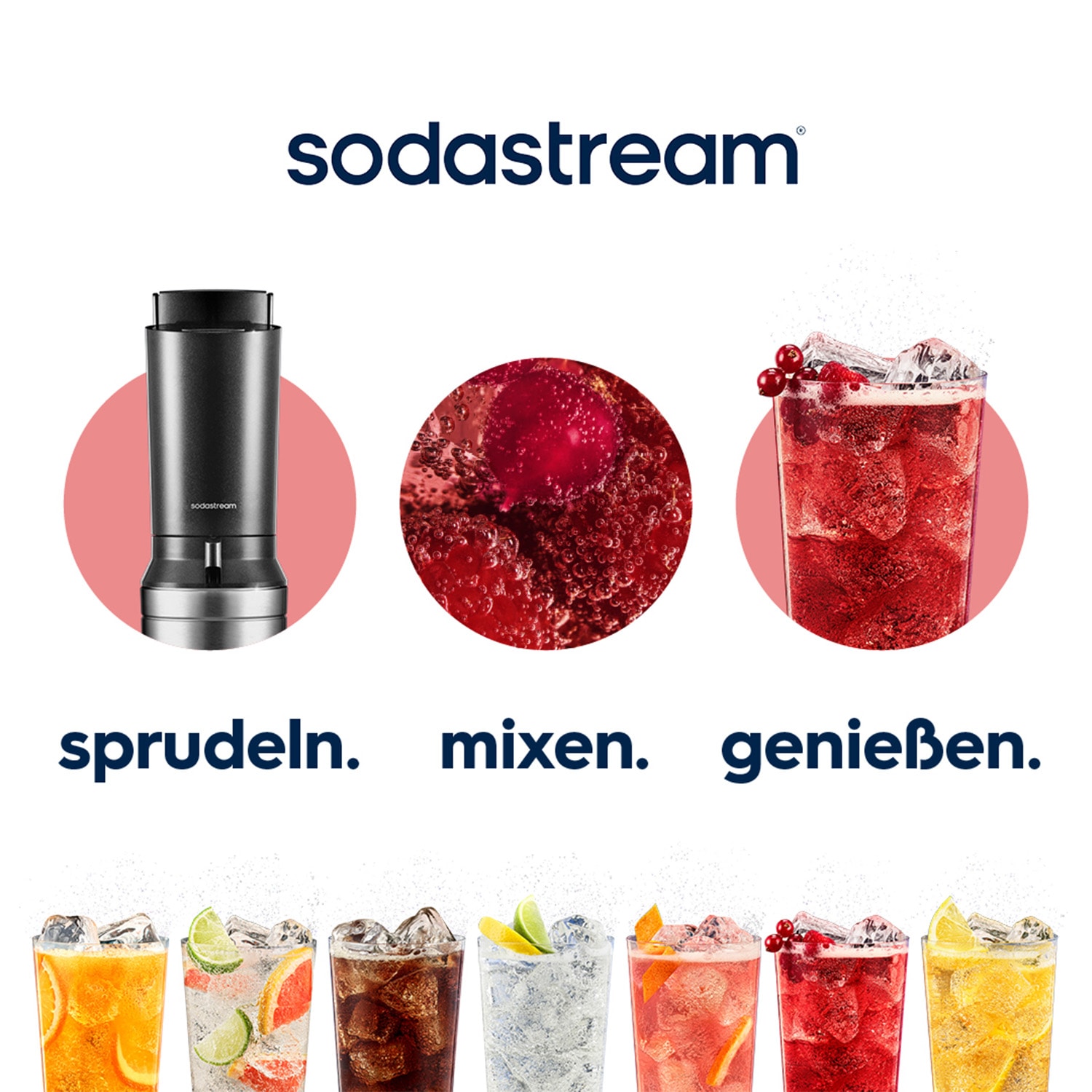 SodaStream Wassersprudler »SodaStream CRYSTAL 3.0 mit 3 Glaskaraffen, 1 CO2-Zylinder und 2 Sirups« mit Quick-Connect-System