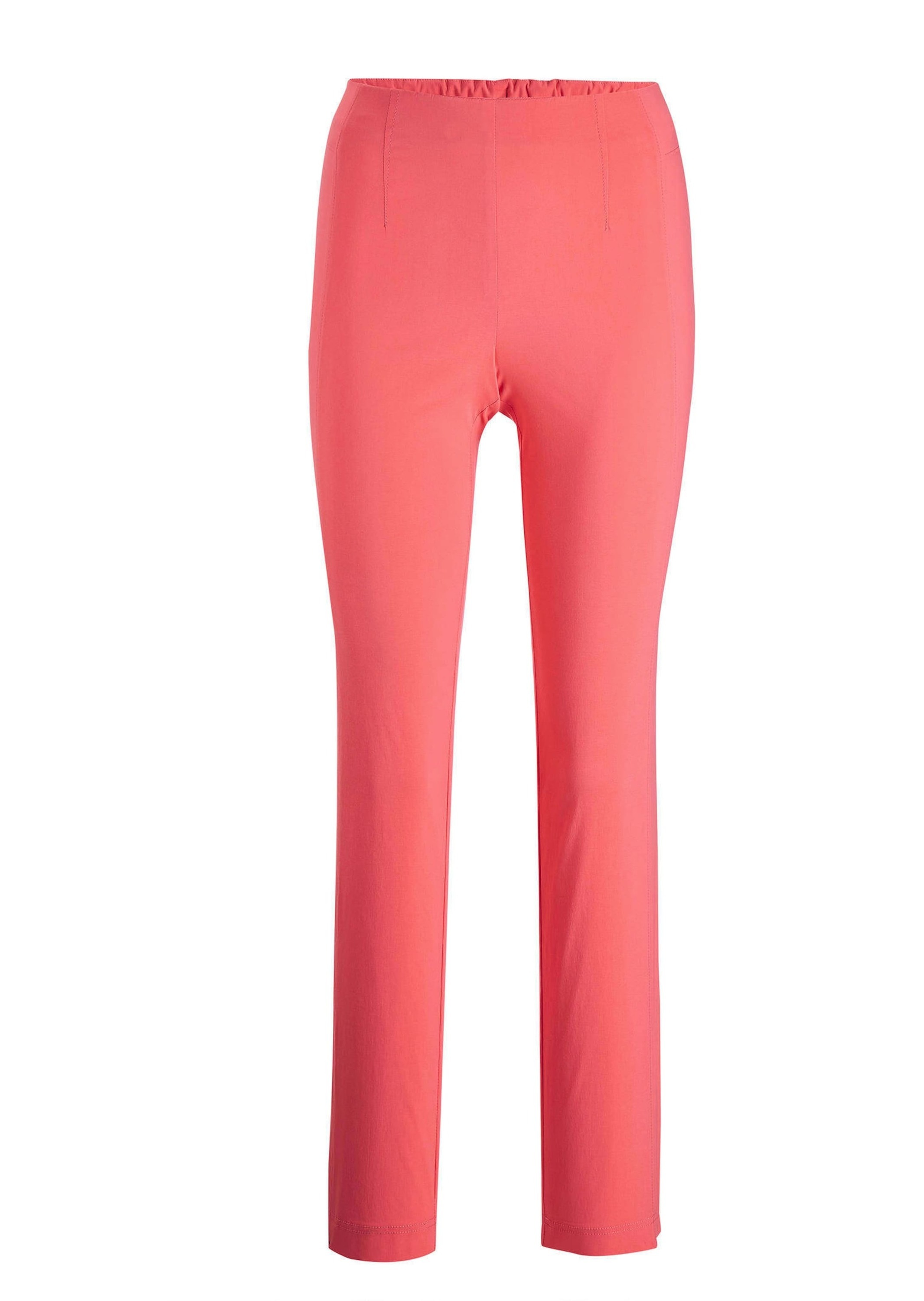 Schlupfhose GOLDNER "Kurzgröße Schlupfhose CARLA in Super-Stretch", Damen, Gr. 24, K-Gr, orange (koralle), Obermaterial: 72% Viskose CV. 25% Polyamid PA. 3% Elasthan EL., Hosen Schlupfhose