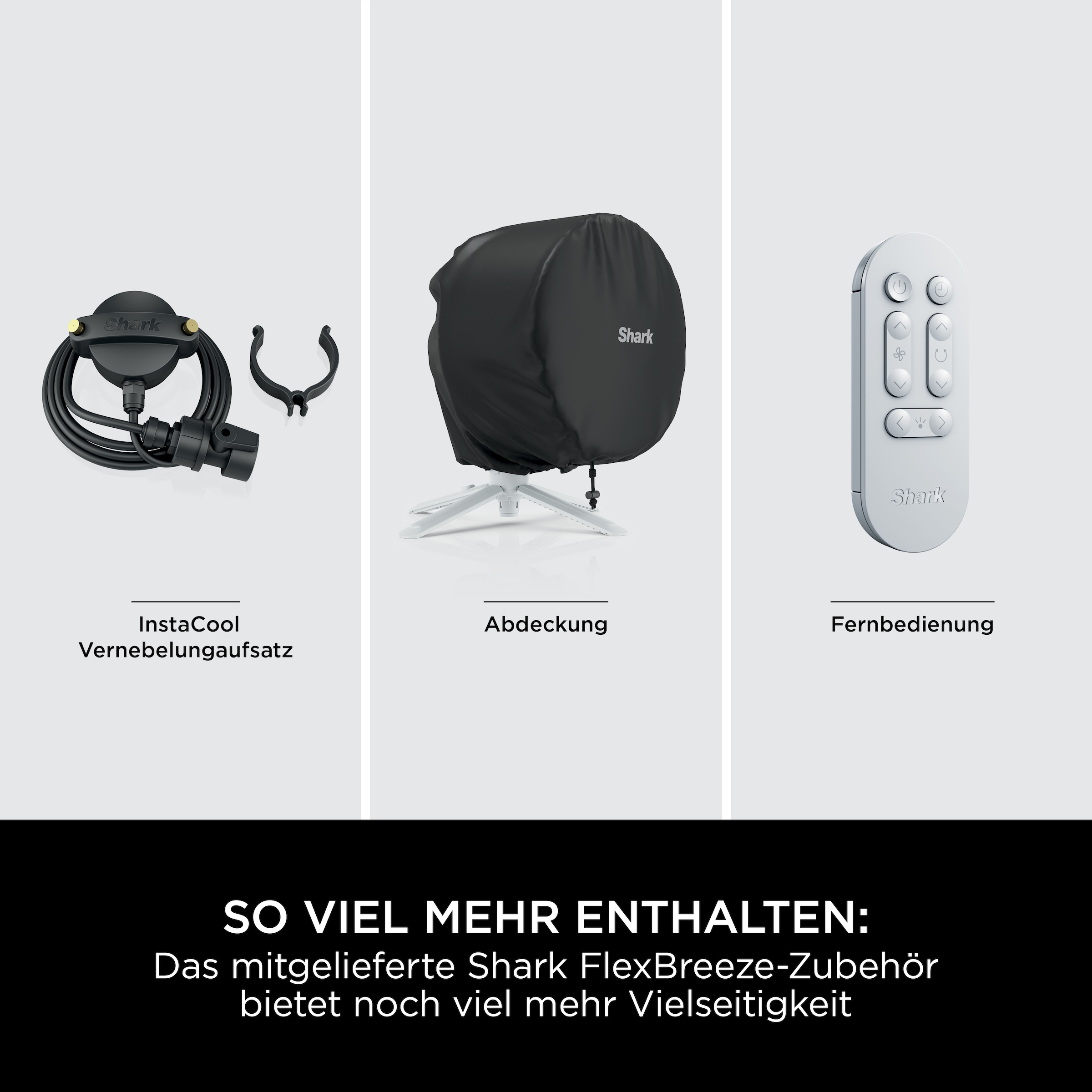 Shark Akku-Standventilator »FlexBreeze FA220EU«, 28,7 cm Durchmesser, Flüsterleiser Ventilator kabelllos & kabelgebunden einsetzbar