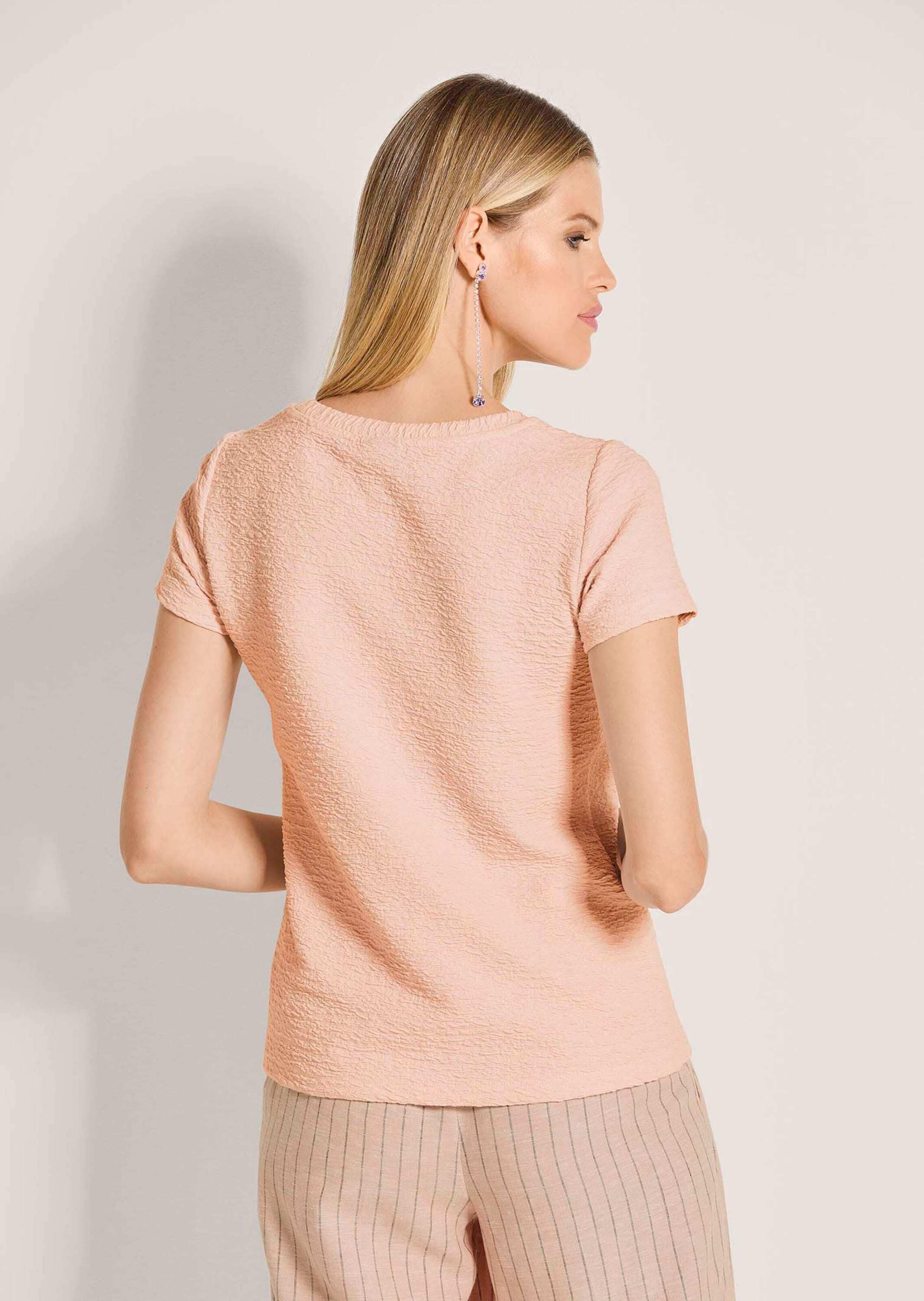 MADELEINE Kurzarmshirt »Shirt Elegantes Basic-Shirt, Kreppqualität« Kreppgewebe