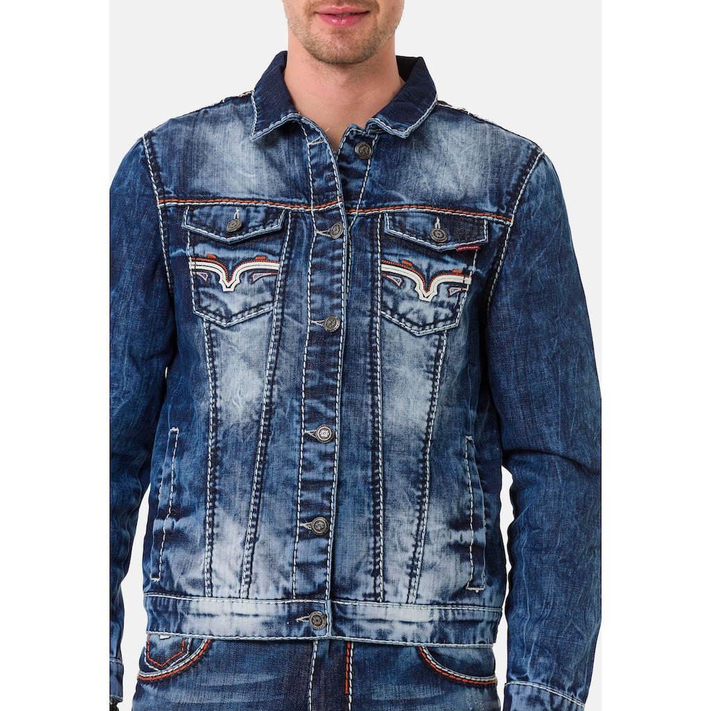 Cipo & Baxx Jeansjacke, mit tollen Zier-Elementen