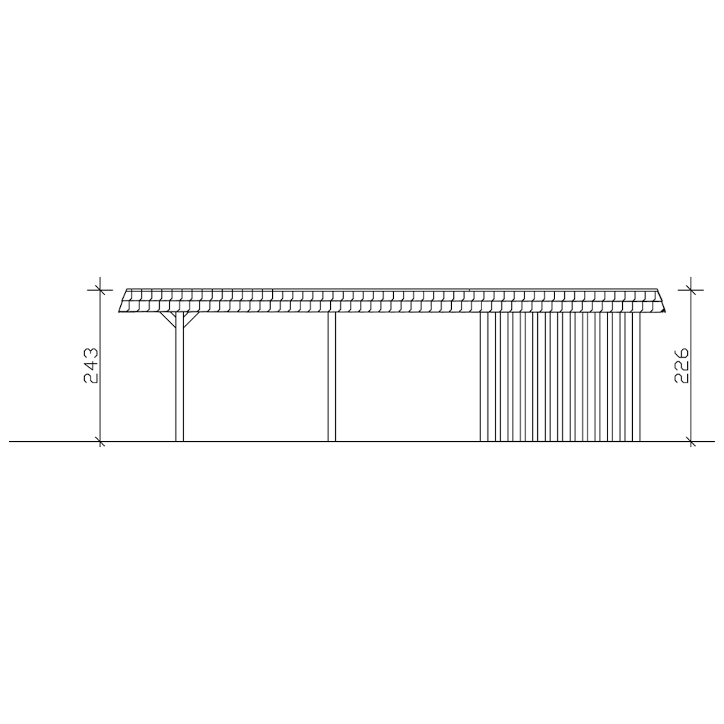 Skanholz Einzelcarport »Wendland«, Leimholz-Nordisches Fichtenholz, 291 cm, dunkelgrau