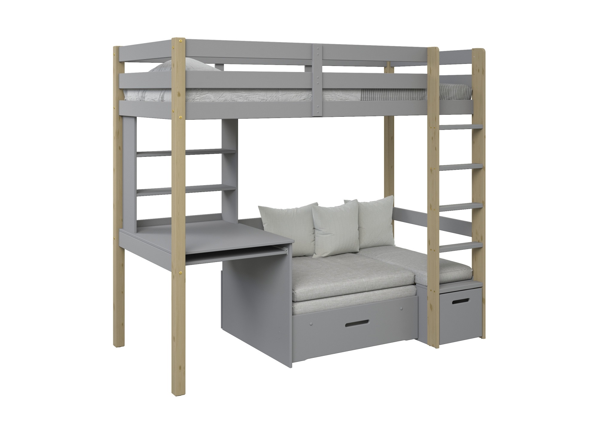 DS PRODUKT Etagenbett "HENNE TOPSELLER Hochbett, Ideal für kleine Räume, 2 günstig online kaufen