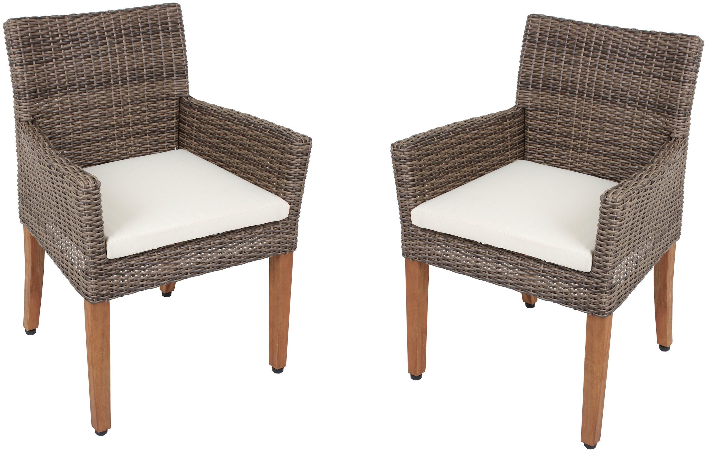 Garden Pleasure Gartenstuhl "PALA" (Set) 2 Stk. 2er Set, Akazie/Polyrattan, günstig online kaufen