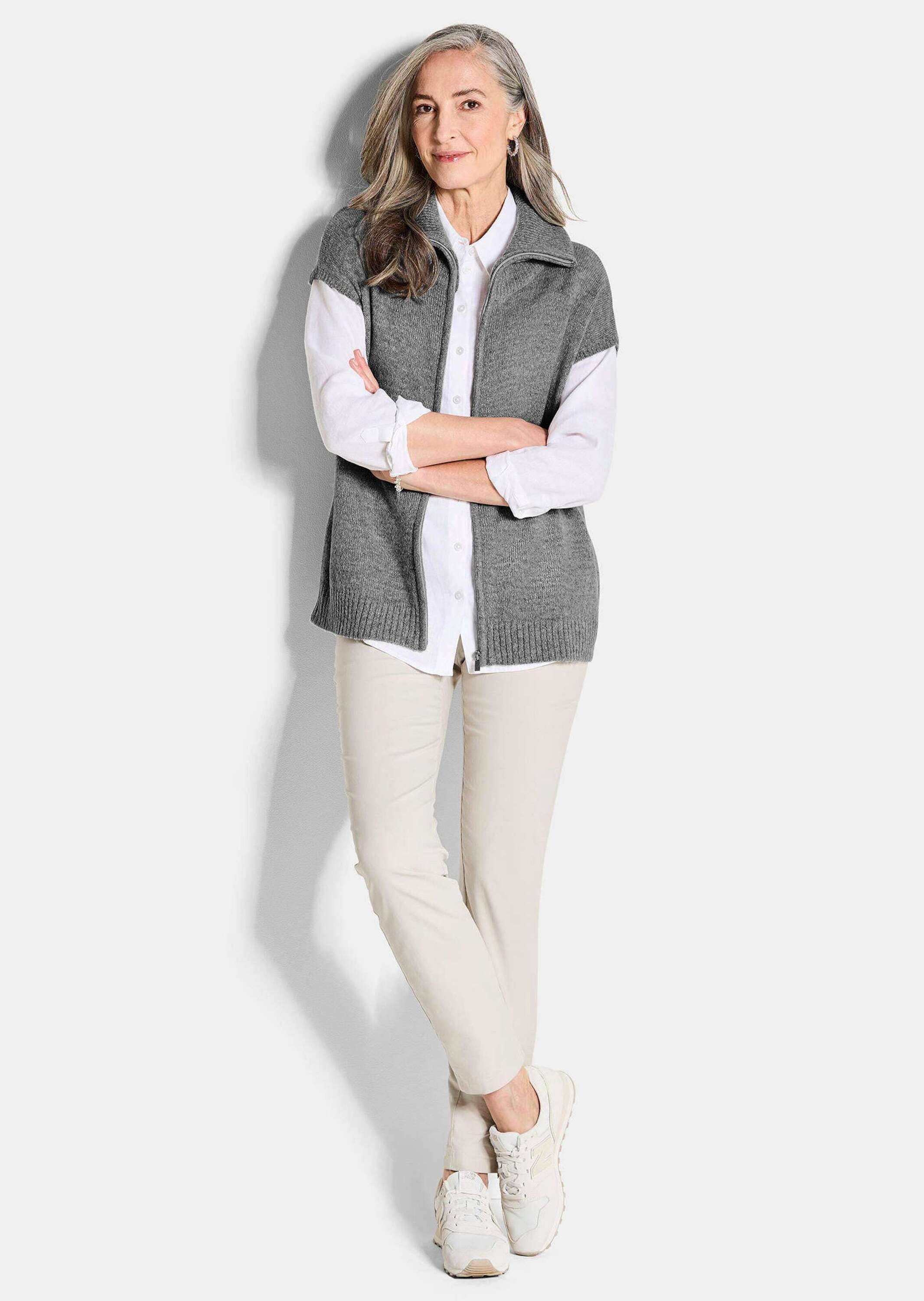 GOLDNER Kurzweste »Kurzgröße Melierte Weste mit Reißverschluss«