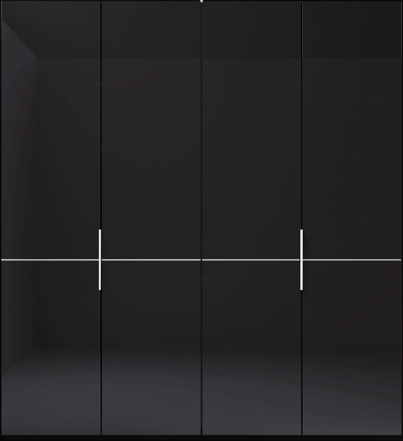 Musterring Kleiderschrank "Imola W" Einlegeböden und Kleiderstangen,mit Glastüren und Aufleistung in Chrom