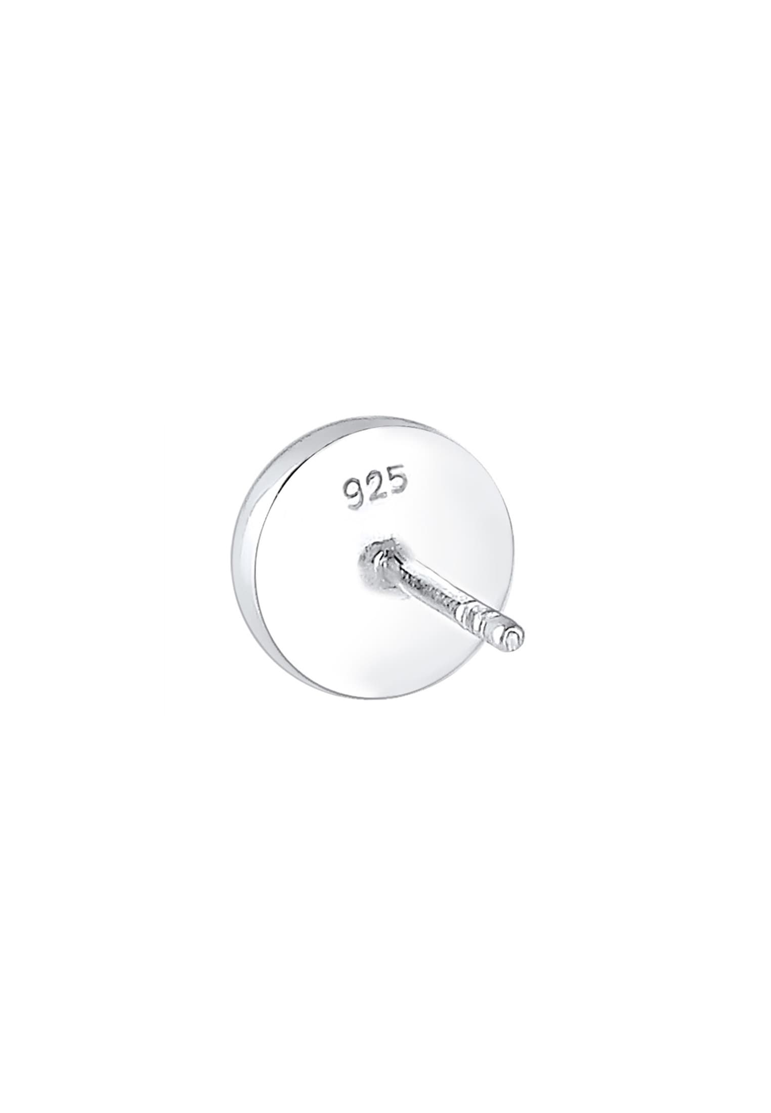 Kuzzoi Paar Ohrstecker »Ohrringe Ohrstecker Rund Emaille schwarz 925 Sterling Silber (Einzelstecker)«