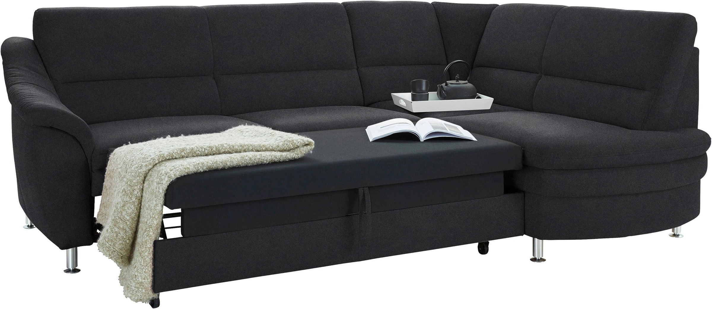 sit&more Ecksofa »Cardoso L-Form«, mit Federkern, wahlweise mit Bettfunktion und Schubkasten