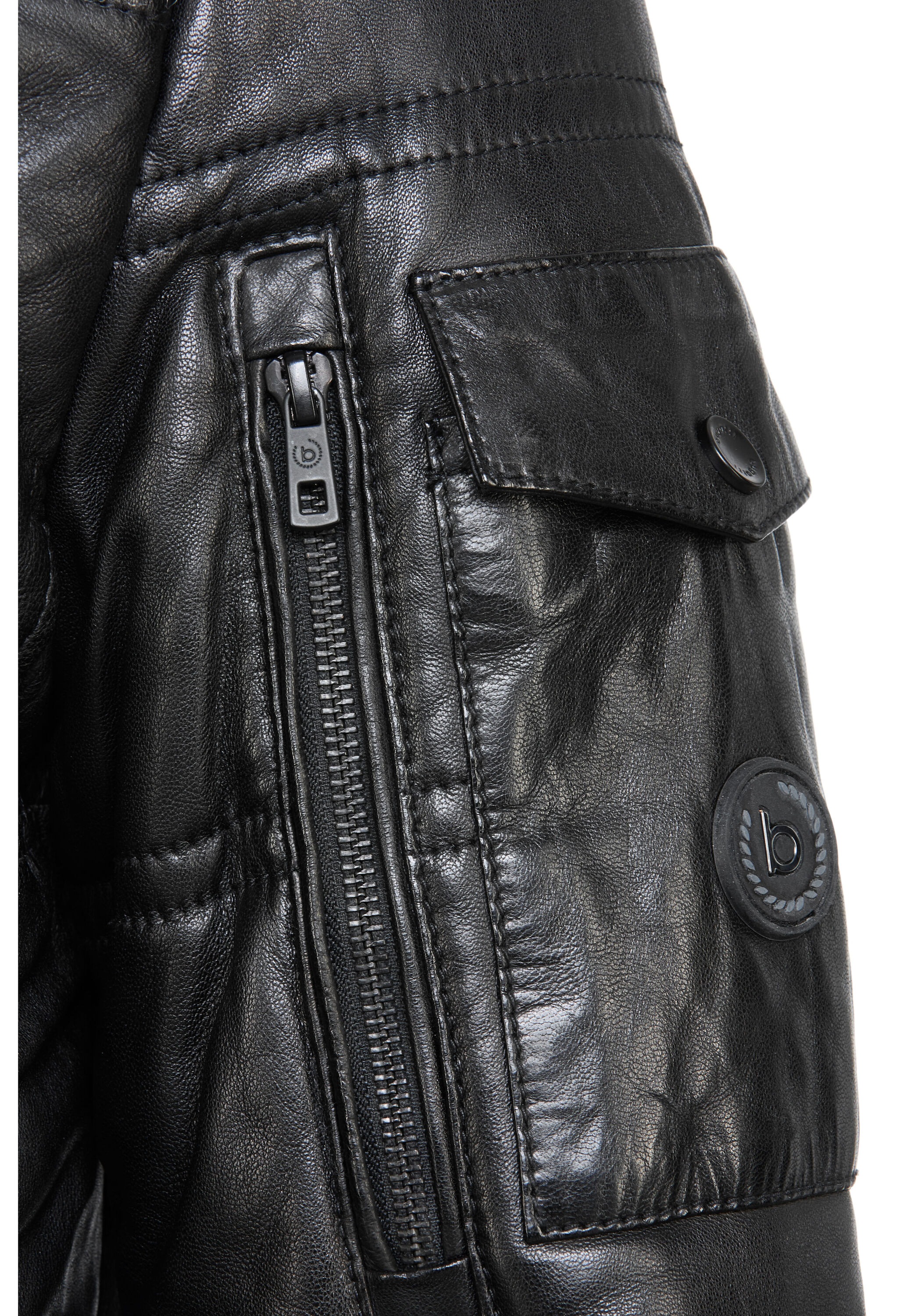 bugatti Lederjacke »BUCARLO« mit Kapuze aus hochwertigem Leder