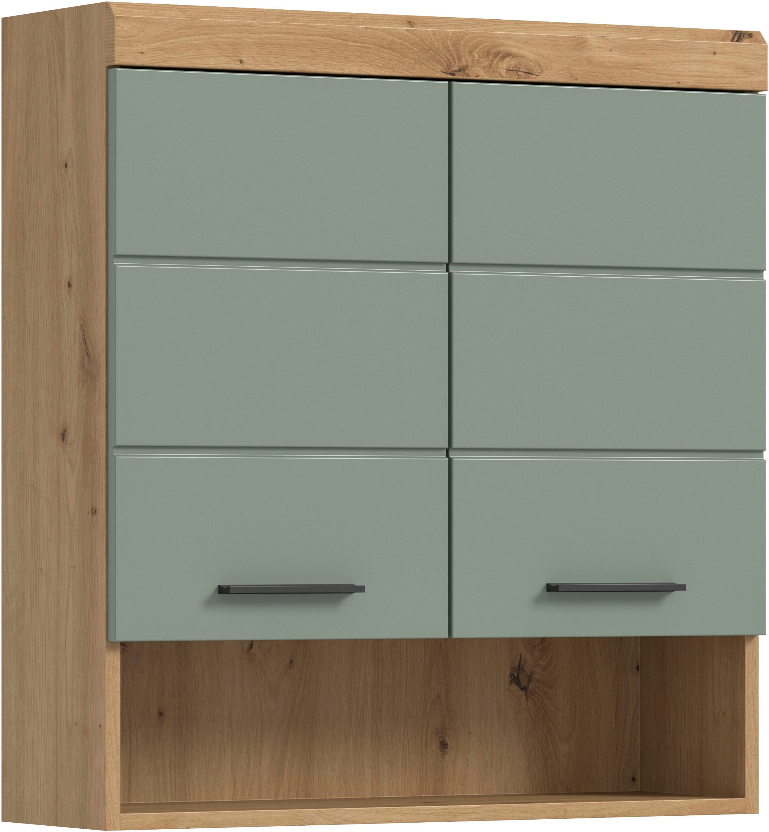 welltime Hängeschrank "SIENA, Breite 74cm, 2 Türen, 1 offenes Fächer, MDF-Front" TOPSELLER, in verschiedenen Farben erhältlich, Badmöbel, Badschrank, Schrank, Bad