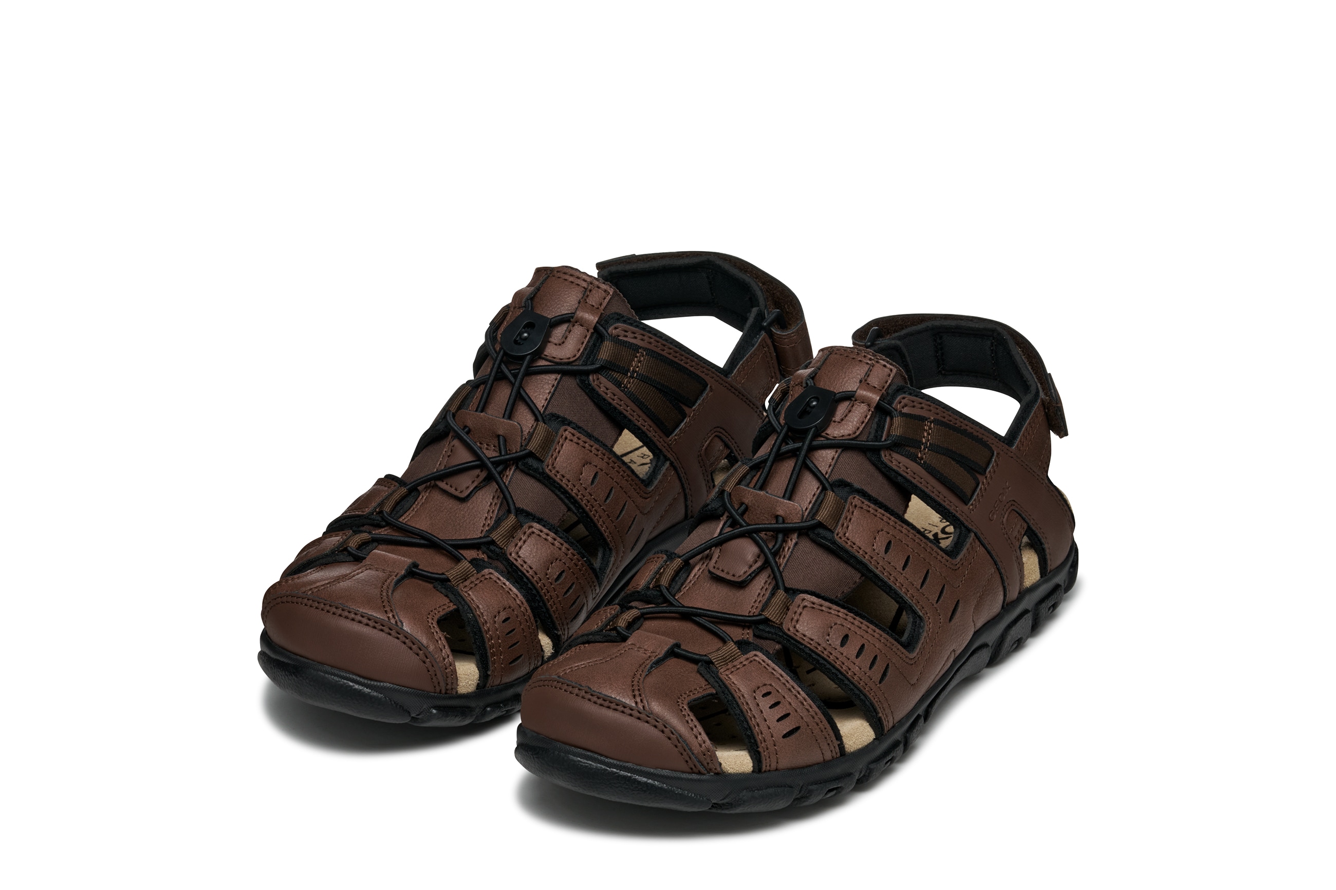 Geox 1100000002199 "UOMO SANDAL STRADA C", Sommerschuh, Klettschuh, Outdoorsandale, mit Lederfußbett