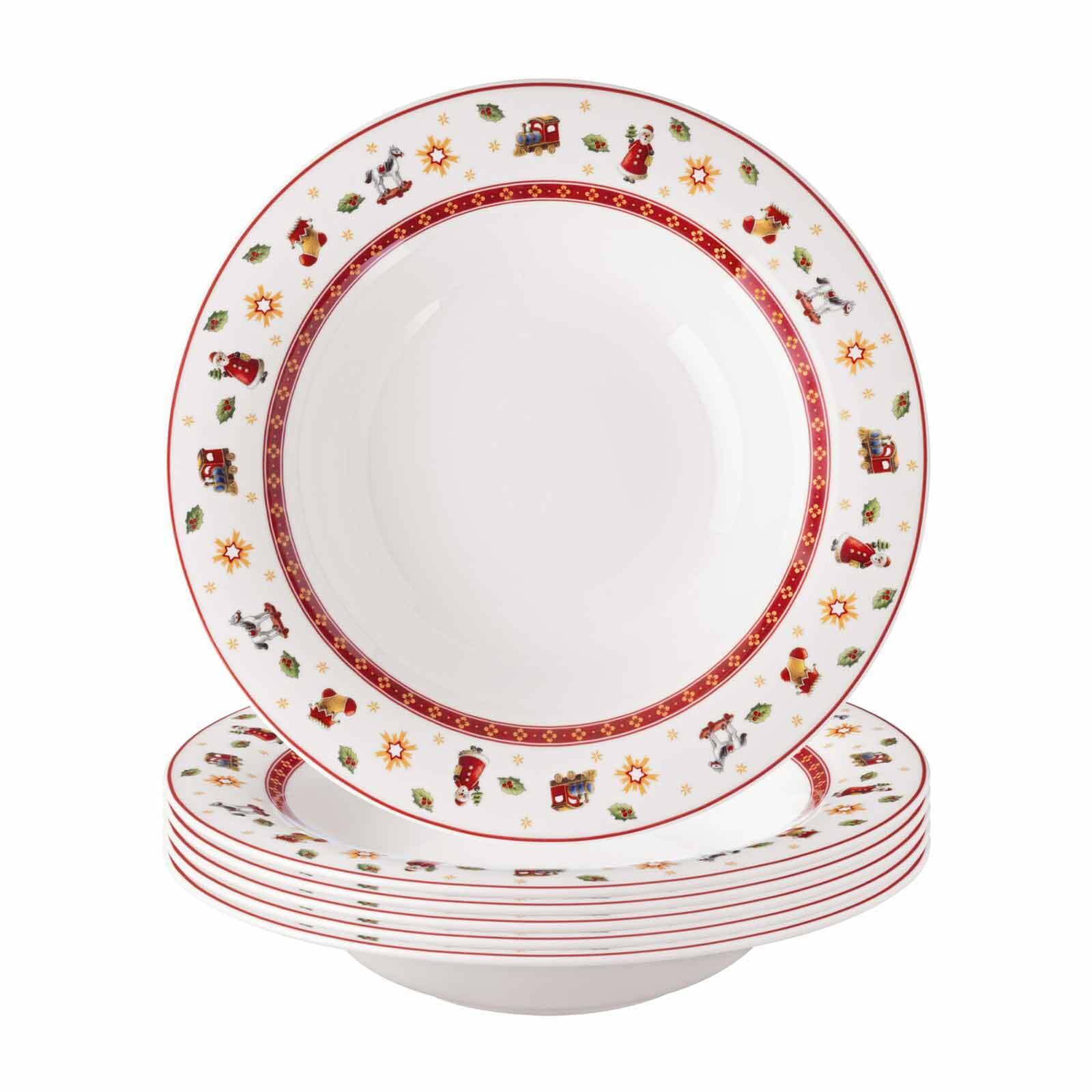 Villeroy & Boch Suppenteller "Suppenteller Toys Delight ø 23 cm 6er Set weiß" Mikrowellengeeignet, handwäsche empfohlen
