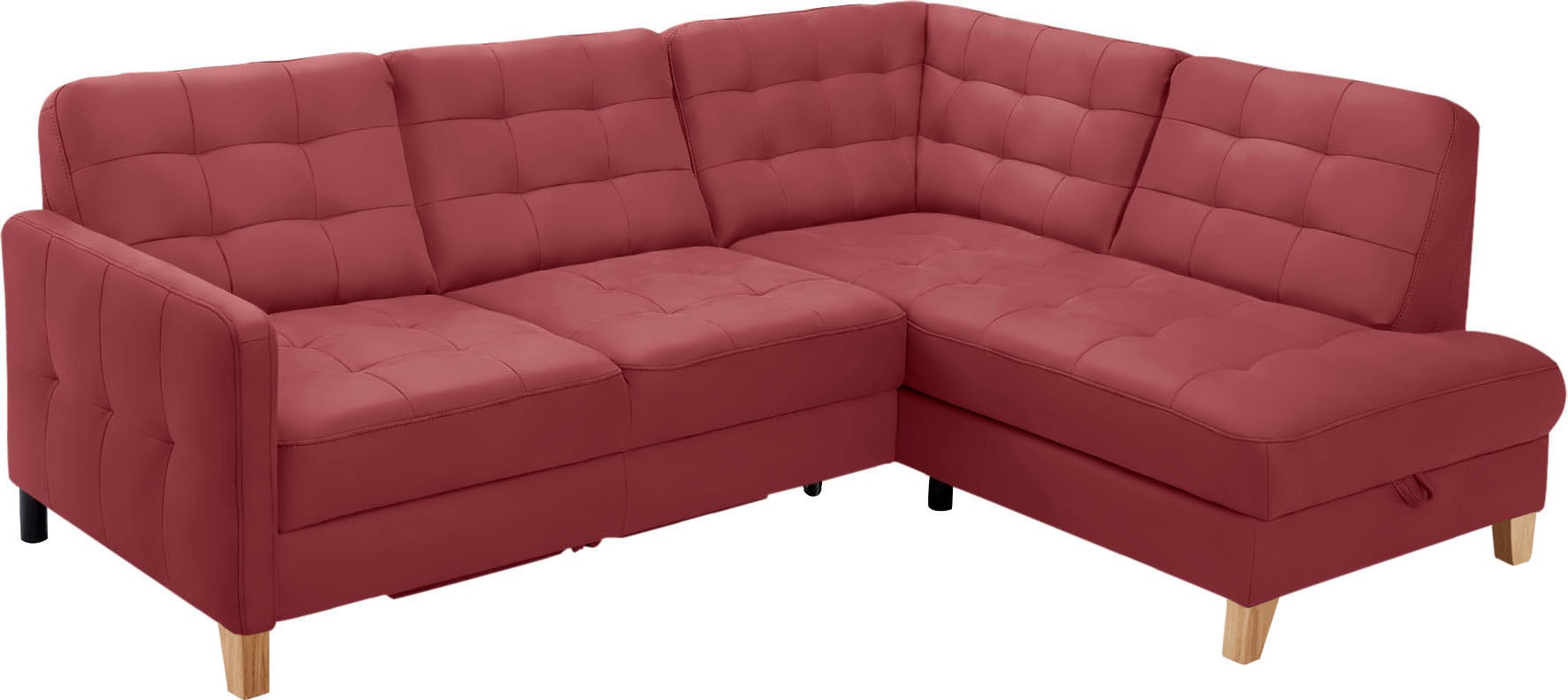 exxpo - sofa fashion Ecksofa »Elio, kompakt und komfortabel, bequem, zeitloses Design, L-Form«, wahlweise mit Bettfunktion und Bettkasten