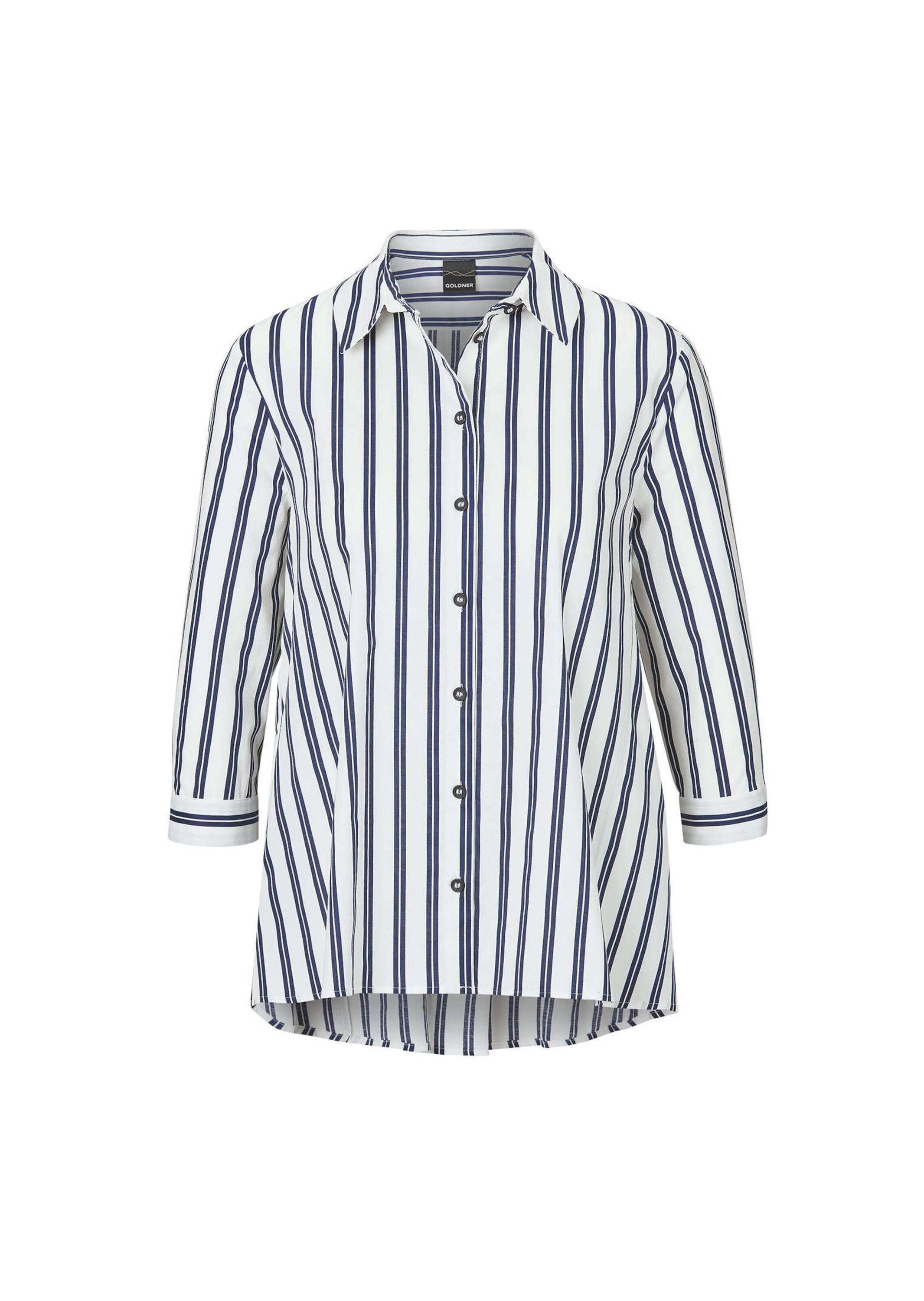 GOLDNER Kurzarmbluse "Kurzgröße Schlichte Baumwoll-Bluse mit 3/4-Arm" Ohne günstig online kaufen