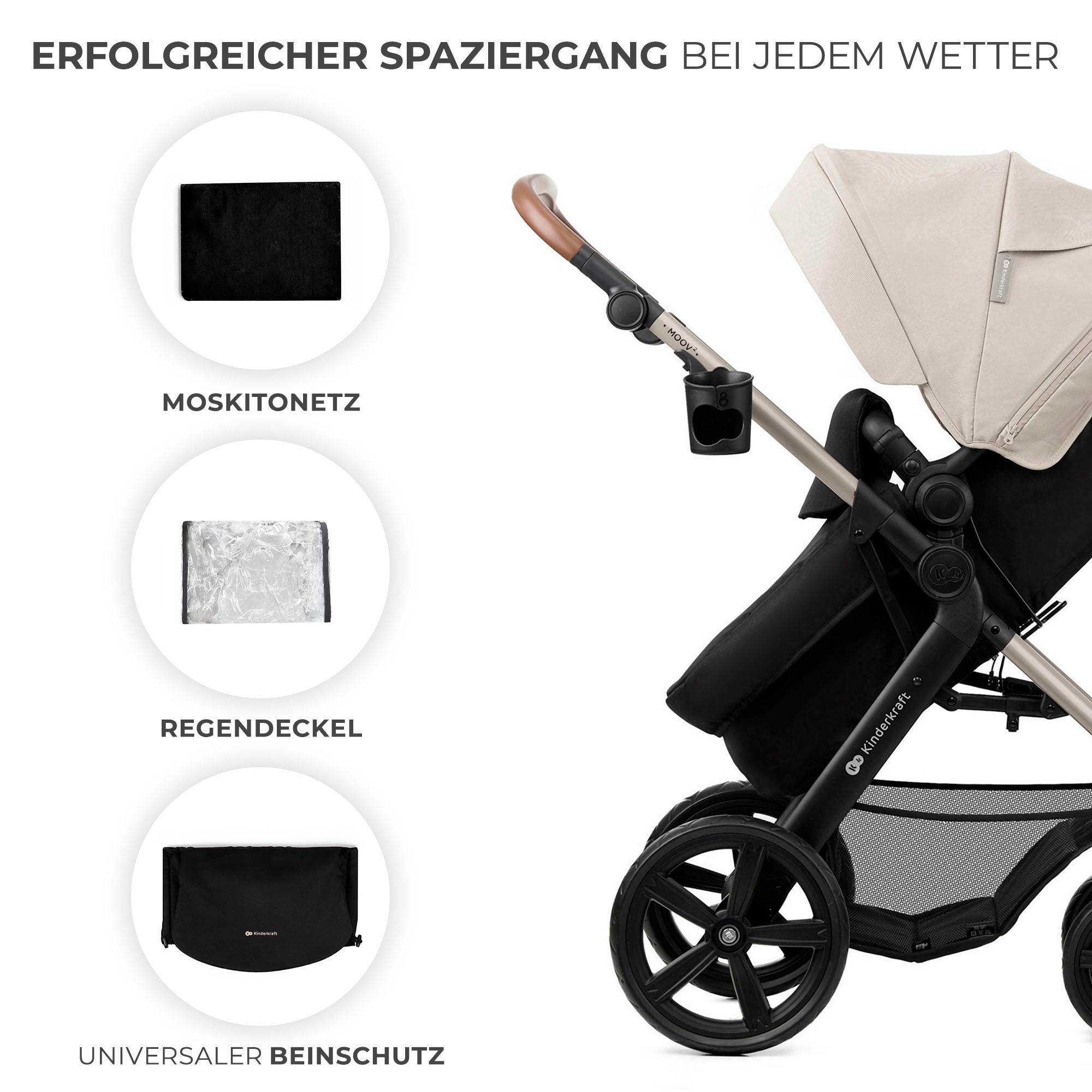 Kinderkraft Kombi-Kinderwagen »MOOV 2 4in1 EVA«, 27 kg, mit EVA-Rädern