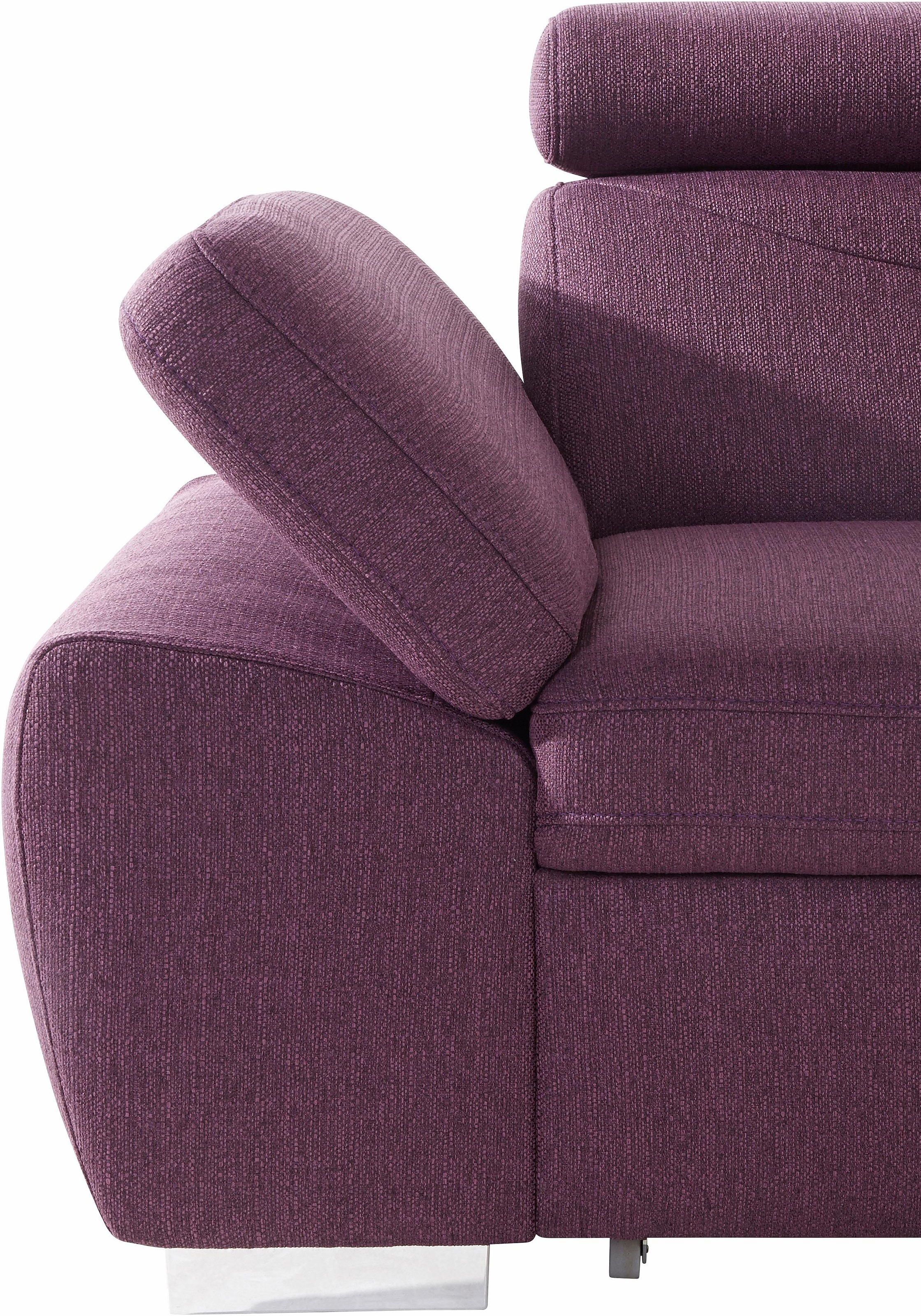 exxpo - sofa fashion Ecksofa »Spring, super bequem, mit Armteil- und Kopfteilfunktion«, L-Form, wahlweise mit Bettfunktion und Bettkasten
