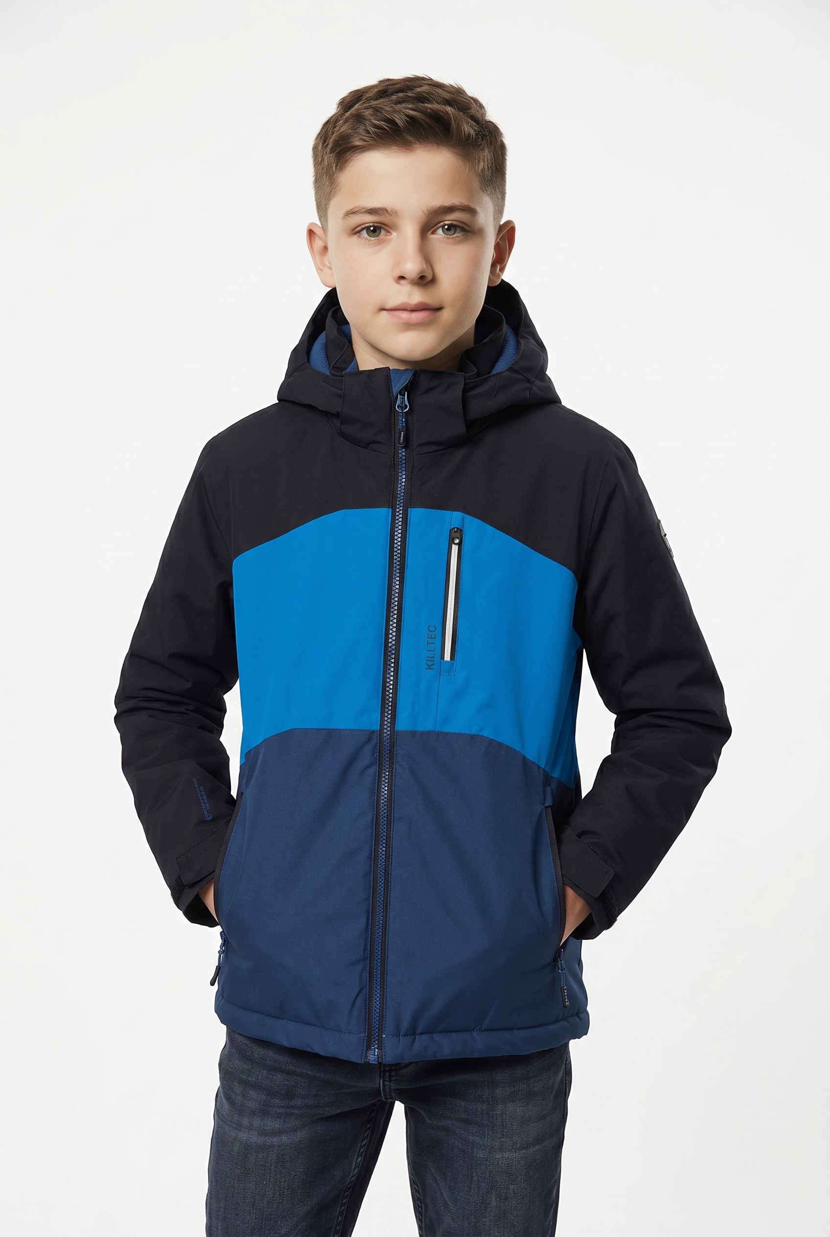 Killtec Funktionsjacke "KOW 172 BYS JCKT" mit Kapuze für Kinder, wind- und wasserdicht, mit 10.000 mm Wassersäule