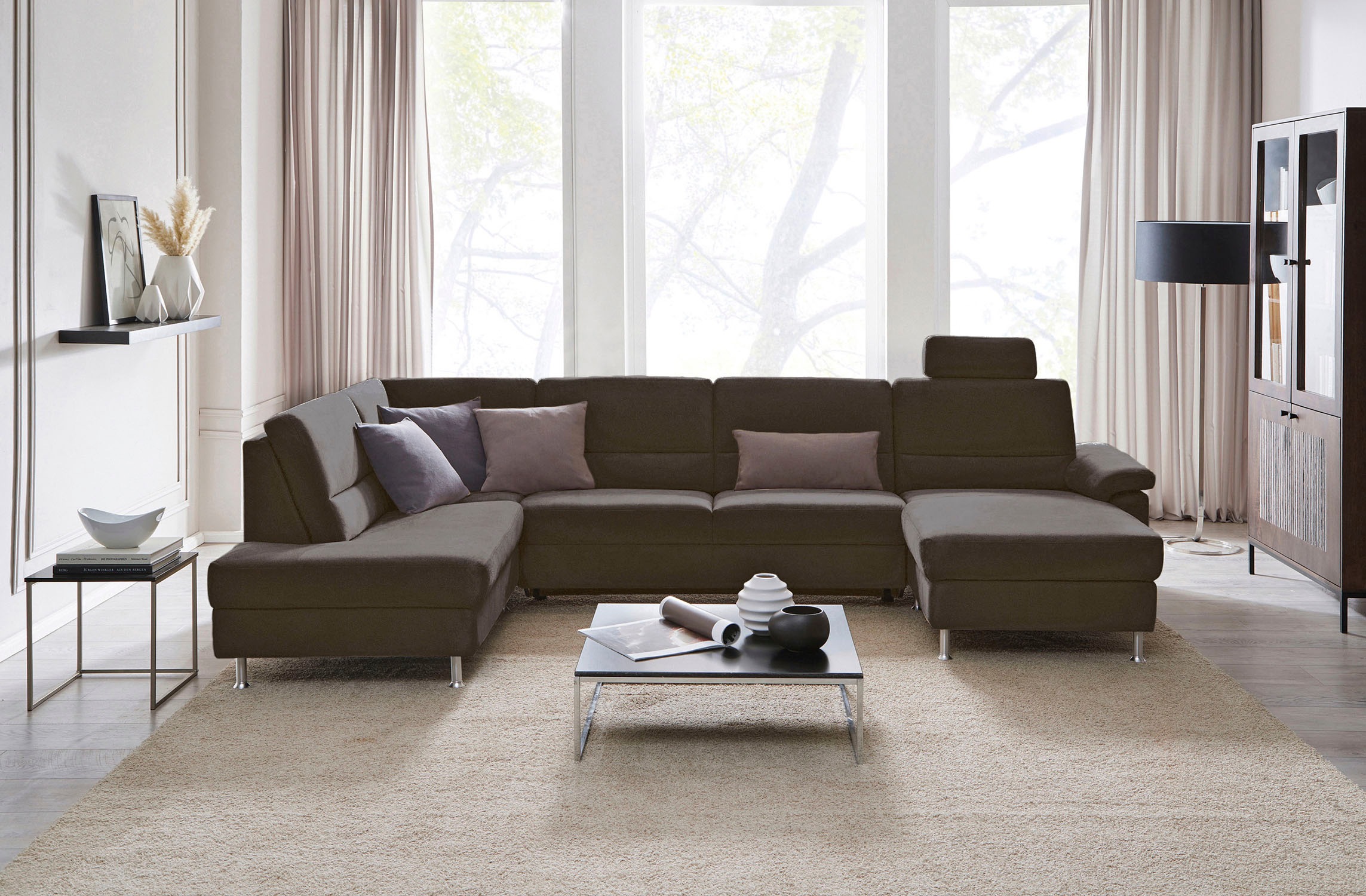 CALIZZA INTERIORS Wohnlandschaft »Onyx U-Form«, (3 St.), wahlweise mit Bettfunktion und Bettkasten