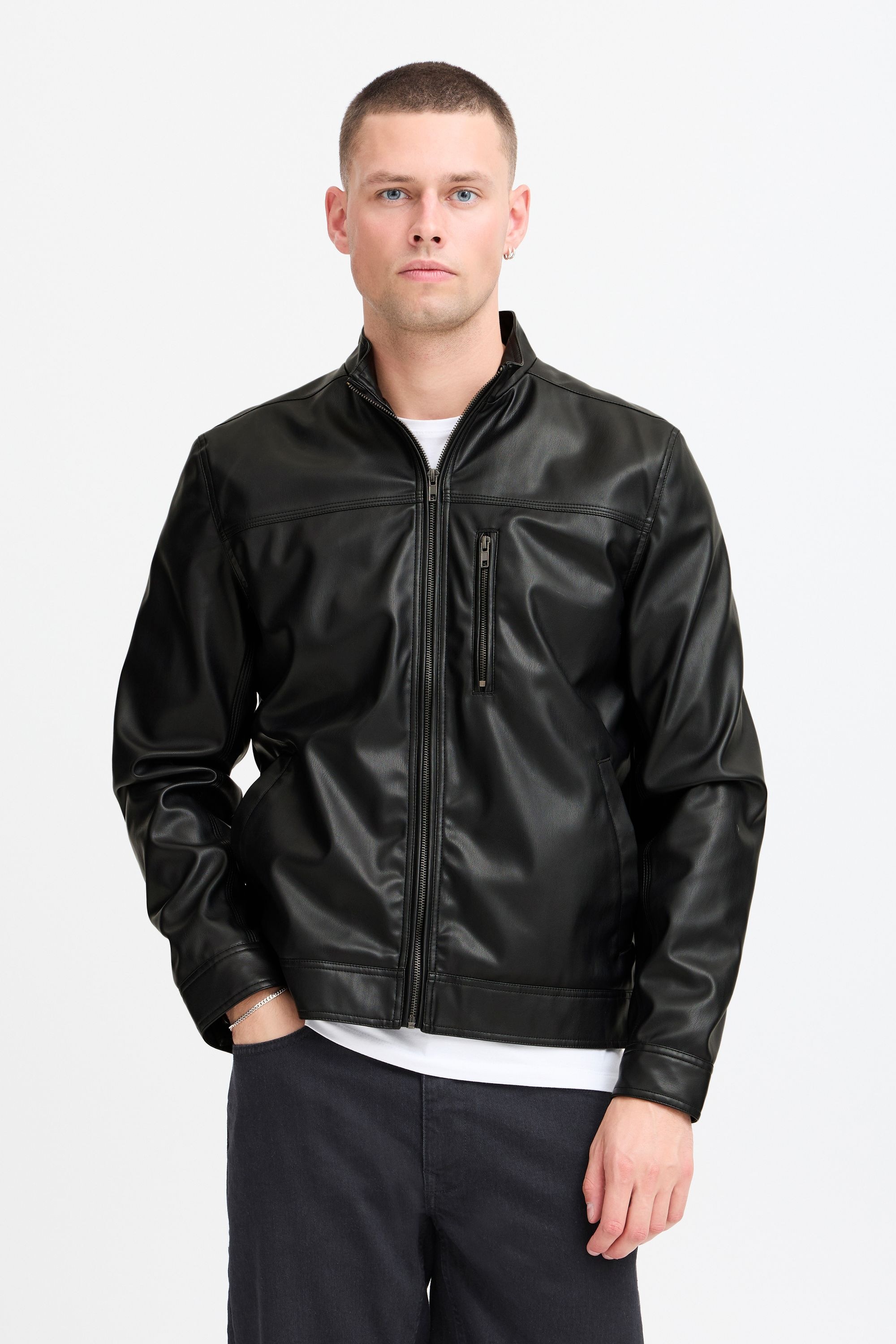 Blend Lederjacke "BHELON" ohne Kapuze Moderne Kunstlederjacke mit Taschen günstig online kaufen