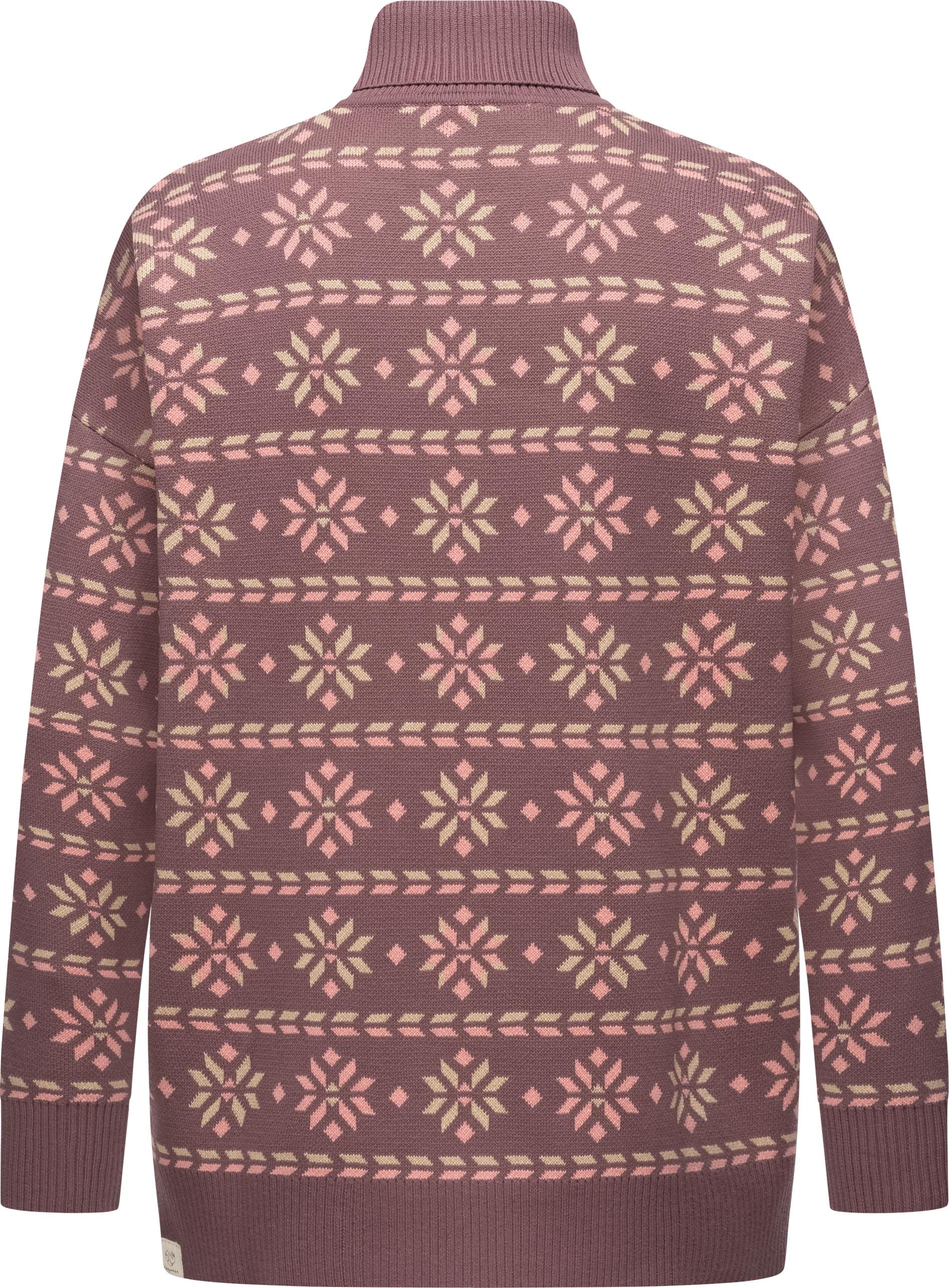 Ragwear Stehkragenpullover »Danika Organic«, Damen Pullover mit winterlichem Muster-Print