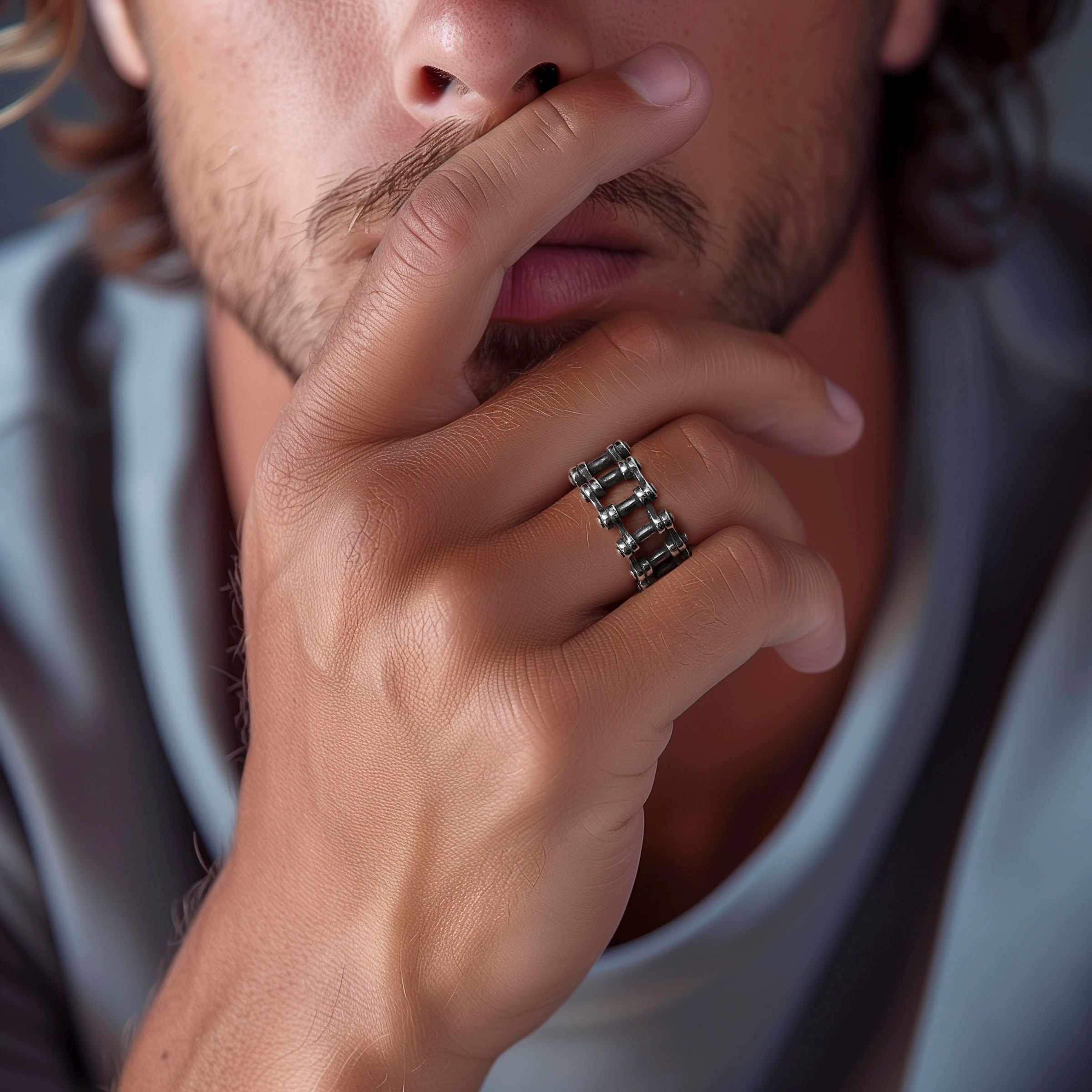 Firetti Fingerring »Schmuck Geschenk Edelstahl Ring Bike Fahrradketten-Optik«