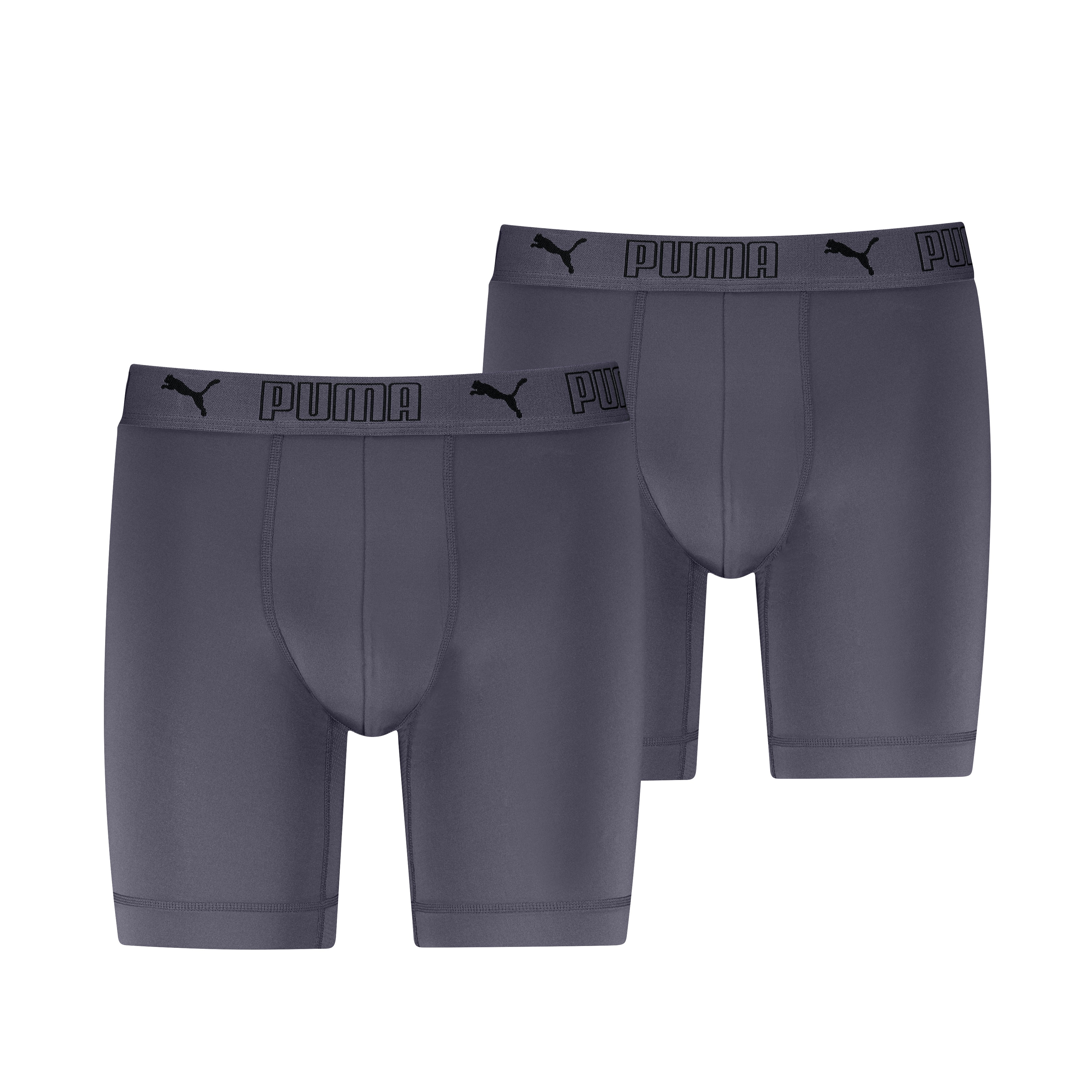 PUMA Langer Boxer "PUMA MEN SPORT MICROFIBER LONG BOXERS 2P" mit Logo-Bund