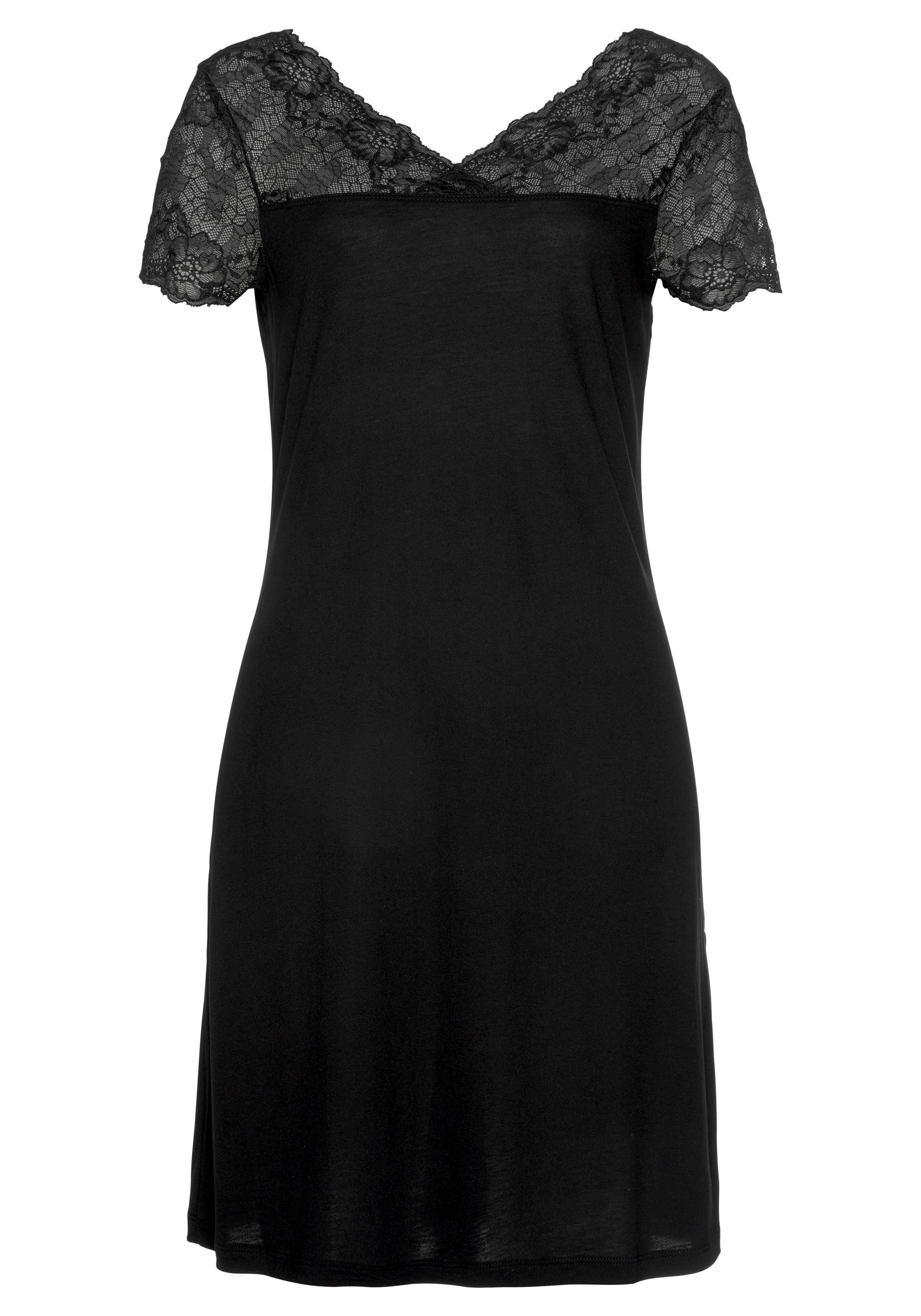 LASCANA Nachthemd 1-teilig, mit Spitzeneinsatz günstig online kaufen