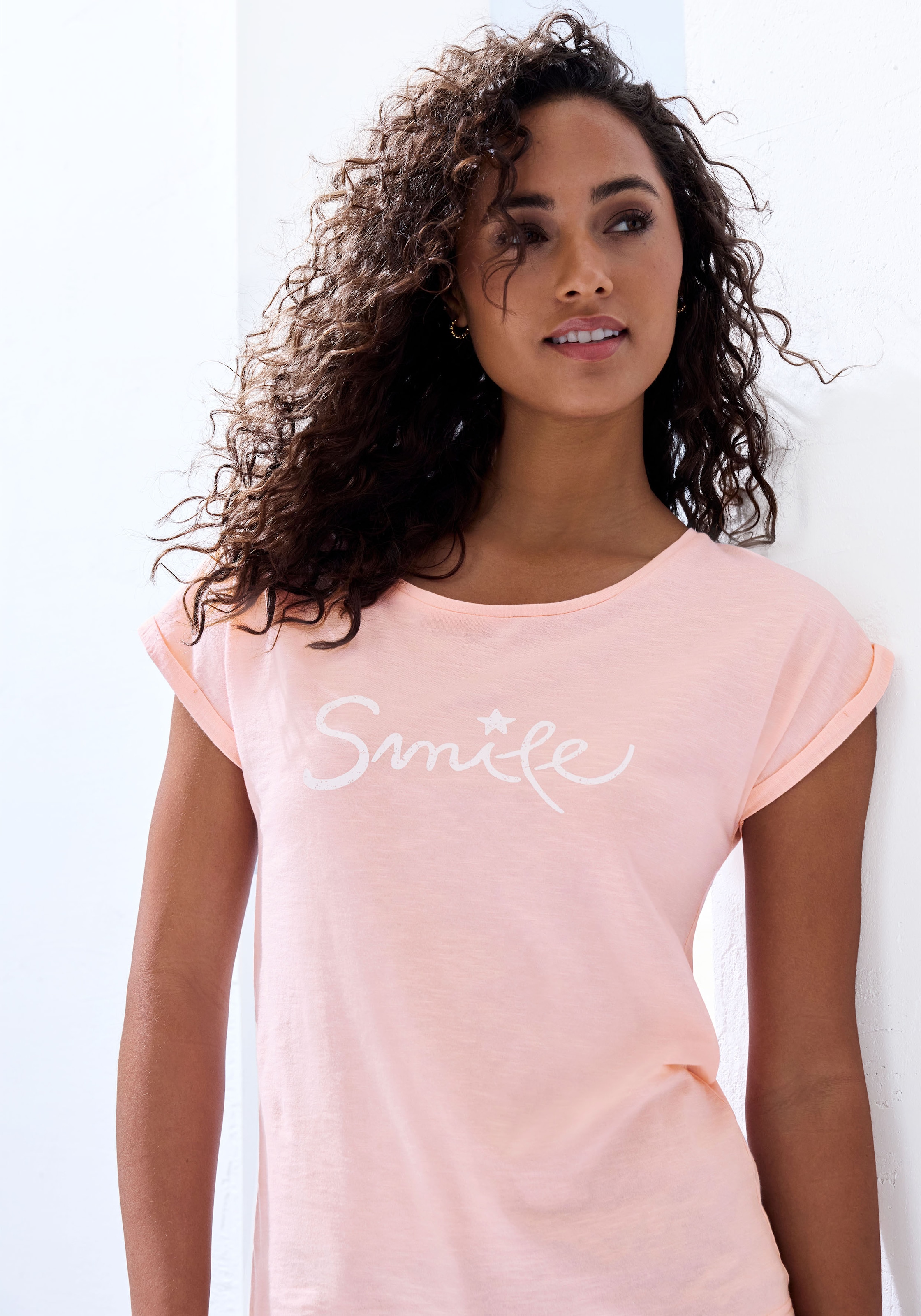 Beachtime T-Shirt "mit Frontdruck "Smile"", aus weicher Baumwoll-Qualität günstig online kaufen