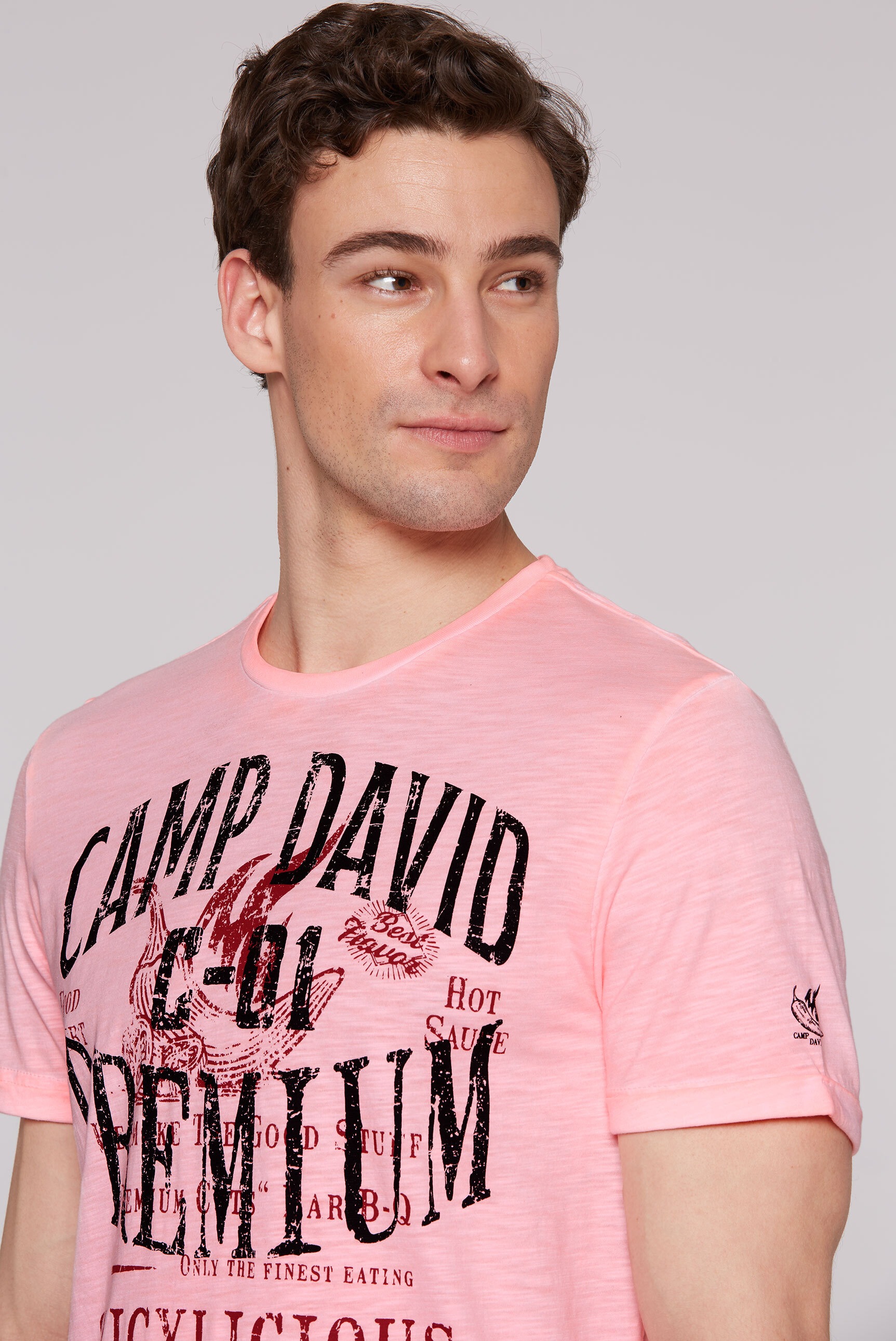 CAMP DAVID Rundhalsshirt, aus Baumwolle