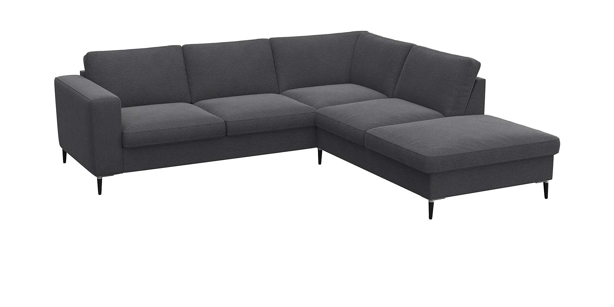 FLEXLUX Ecksofa »Fiore, bequem und komfortabel, zeitlos, OTTOs Choice, L-Form« breite Armlehnen, Füße Alu/schwarz, B/T 241/225 cm, Kaltschaum im Sitz