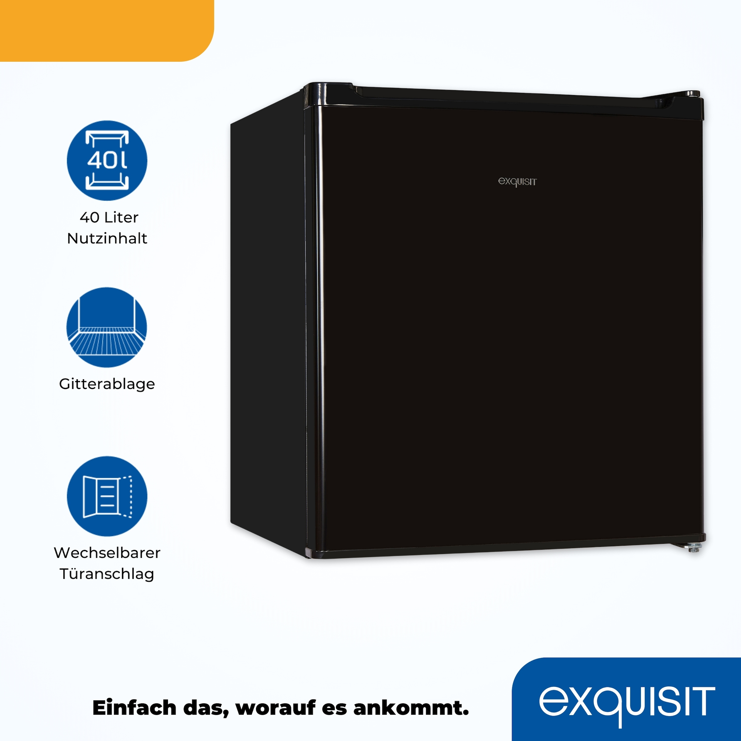exquisit Kühlschrank »KB05-V-040E schwarz«