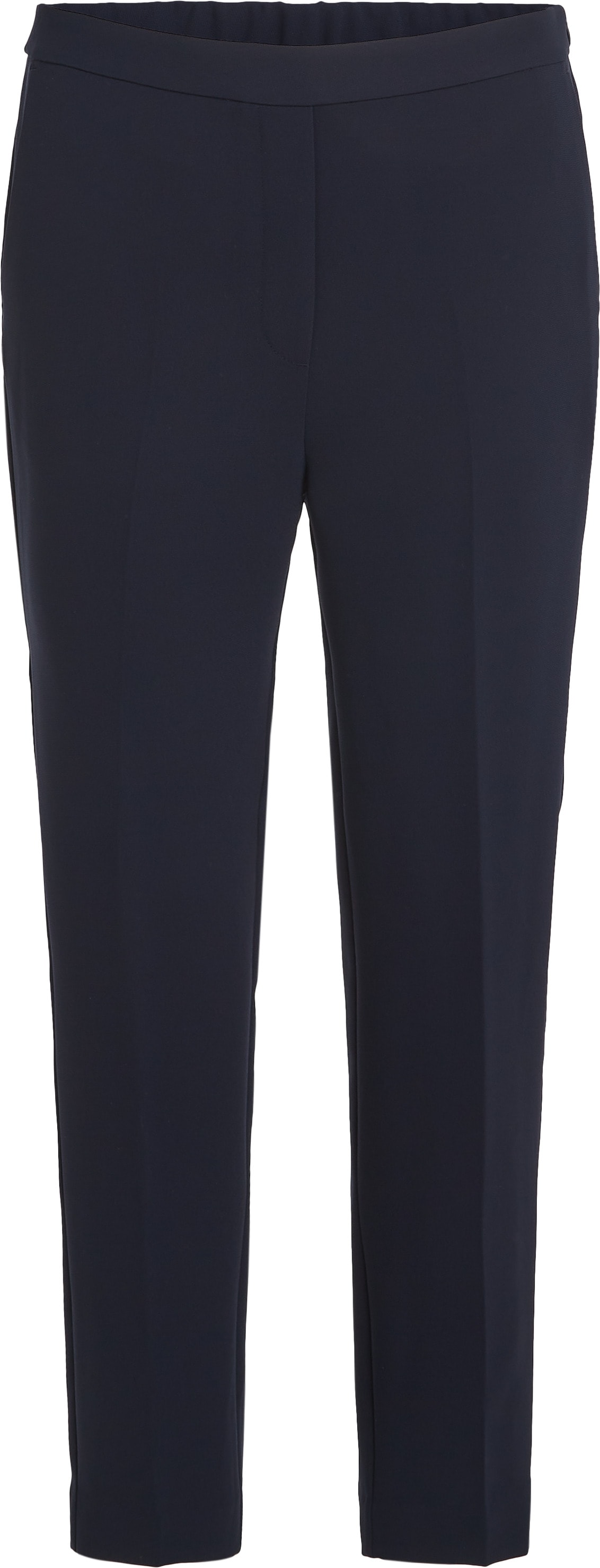 Tommy Hilfiger Webhose "CREPE SLIM PULL ON PANT", mit Metalllabel, Bügelfal günstig online kaufen