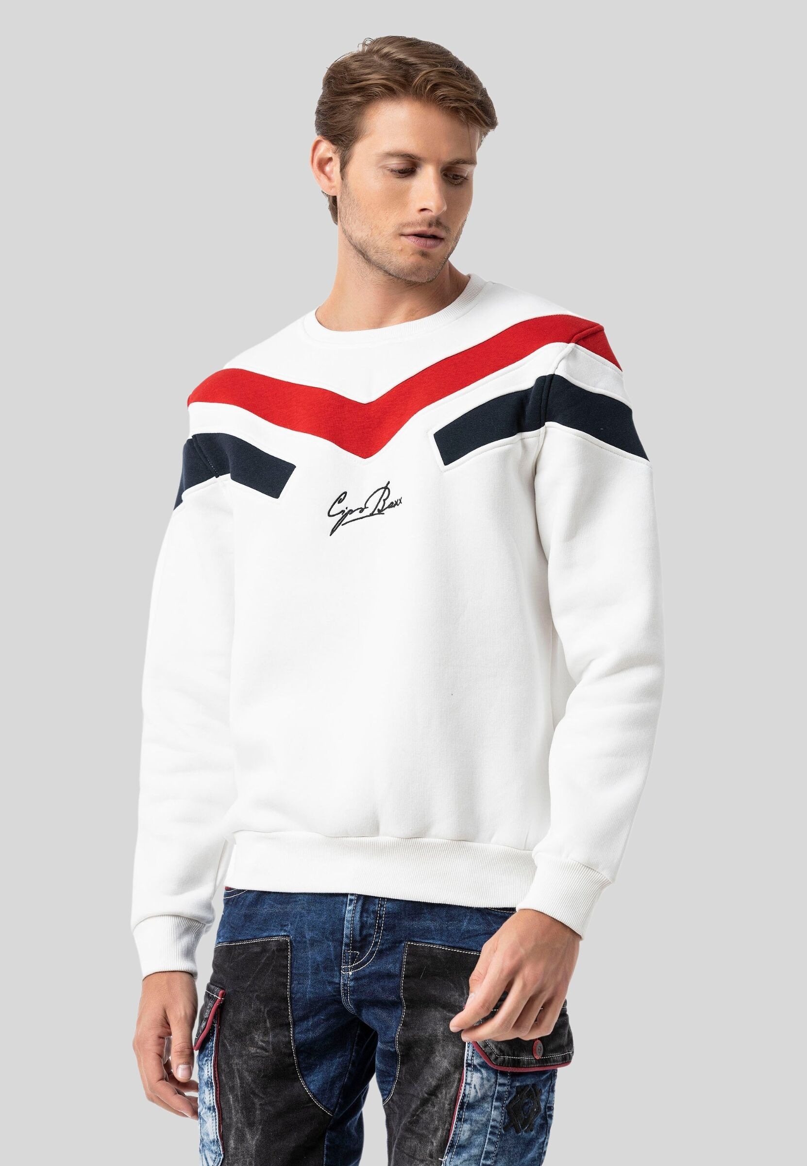 Cipo & Baxx Sweatshirt »Sweatshirts«, 1 Stk. mit modernem Streifen-Design

