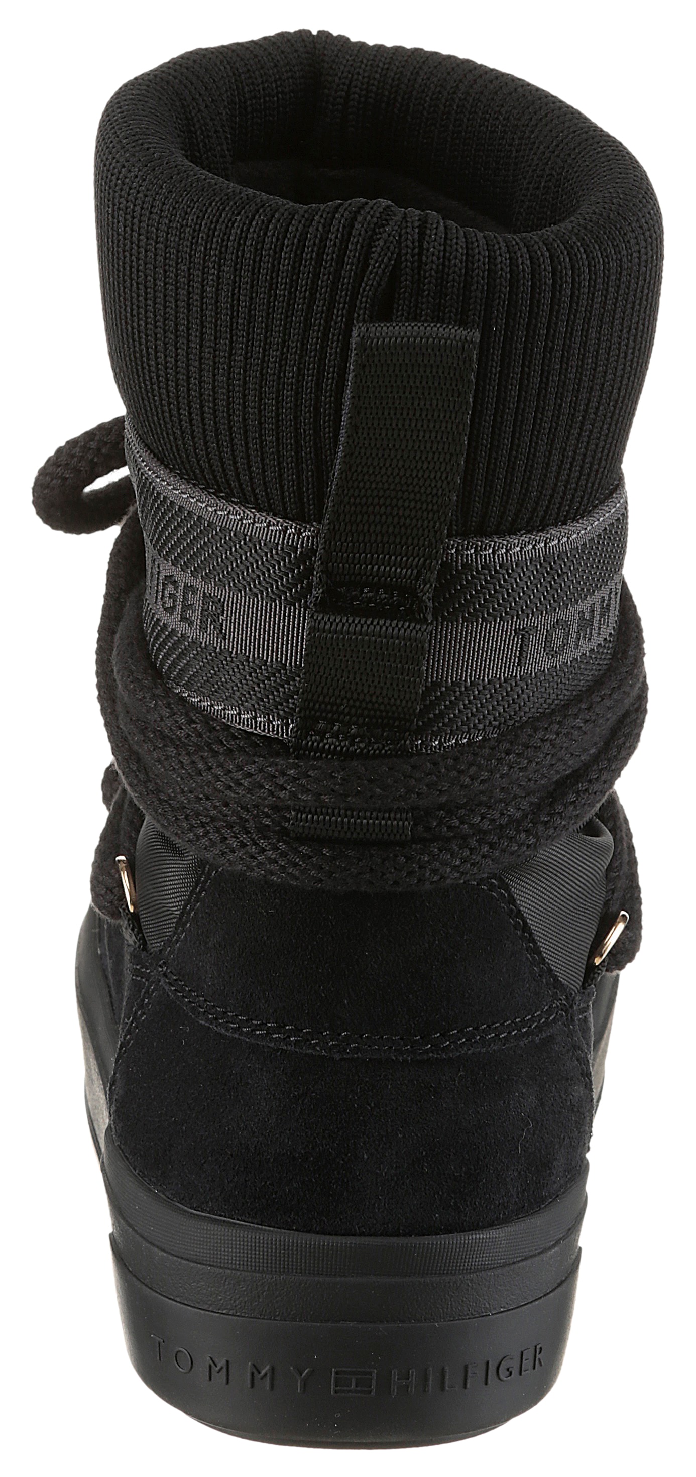 Tommy Hilfiger Schnürboots »TOMMYTECH LOGOTAPE SNOWBOOT WARM«, Plateau, Schnürboots, Outdoorschuh, Textilband mit Logoschriftzug