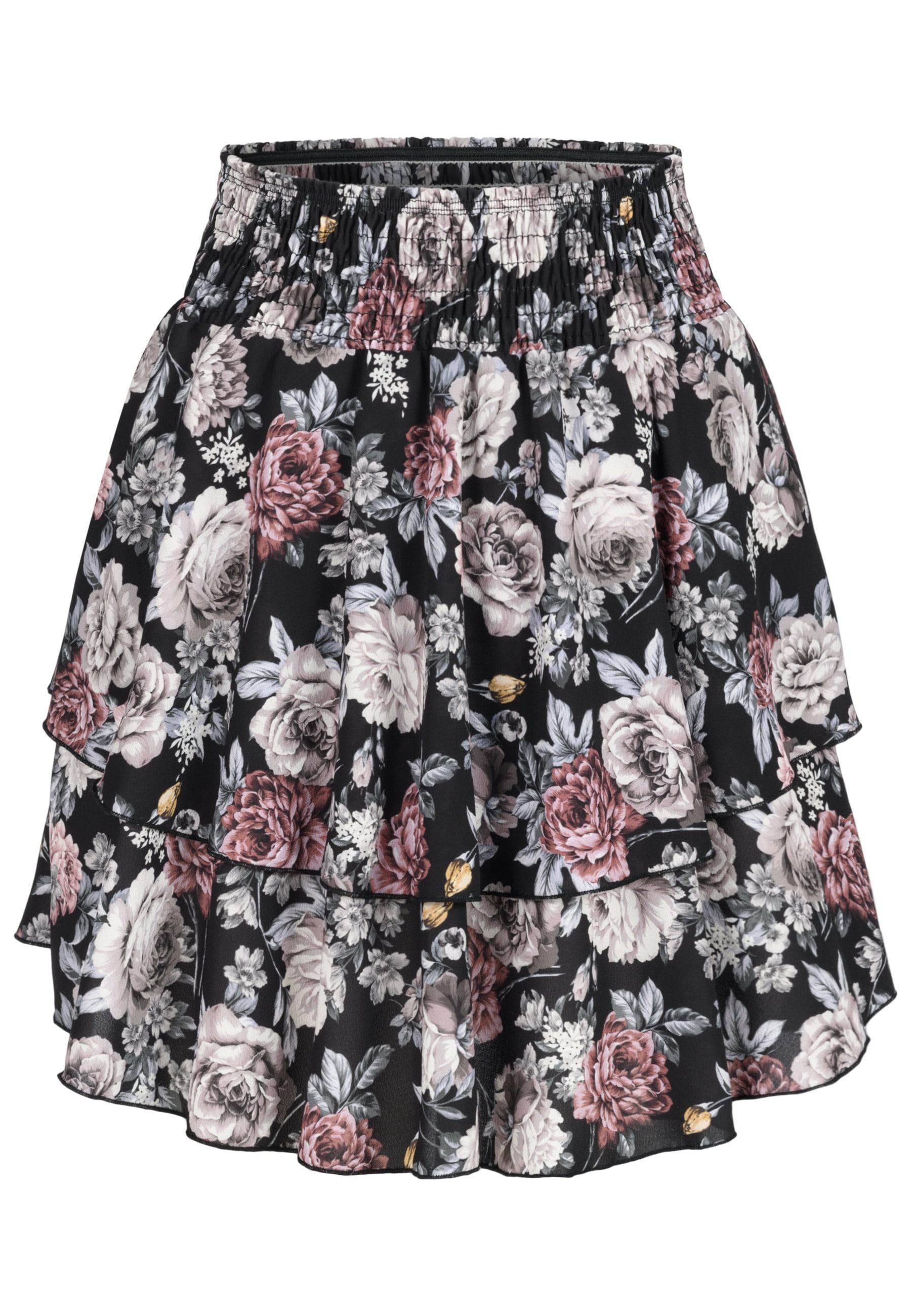 CLOUD 5IVE Sommerrock "CLOUD 5IVE Tiered Mini Skirt wit flower aop" 1 Stk. günstig online kaufen