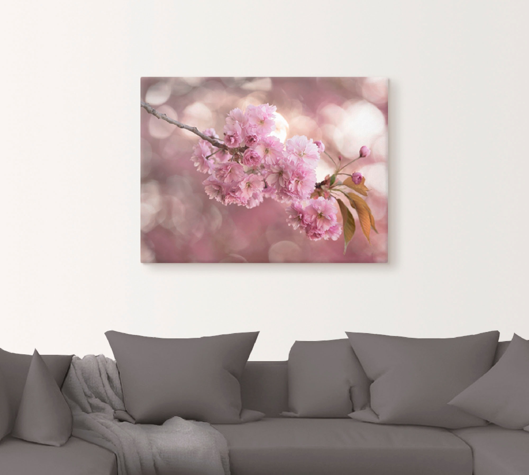 Artland Leinwandbild "Japanische Kirschblüte in Love III" Blumen 1 Stk. tlg günstig online kaufen