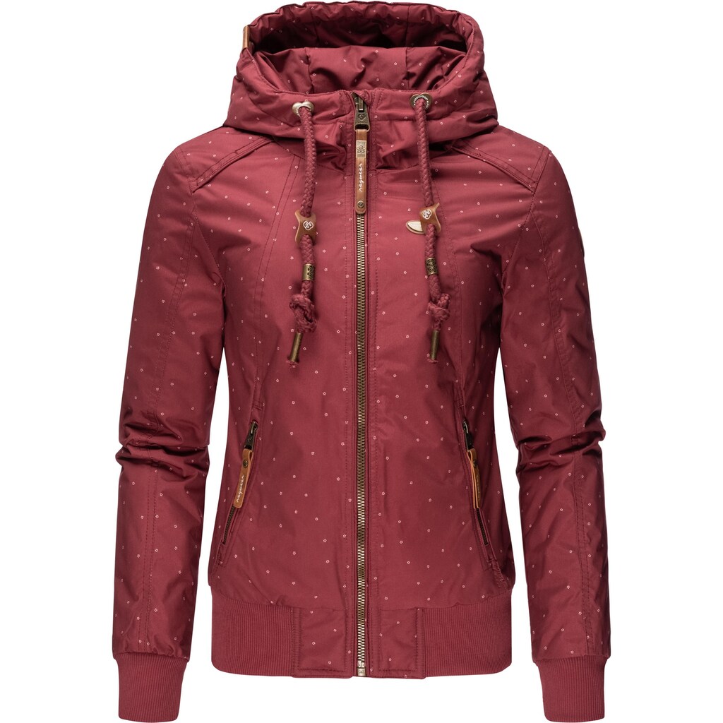 Ragwear Outdoorjacke »Druna Print Winter«, mit Kapuze