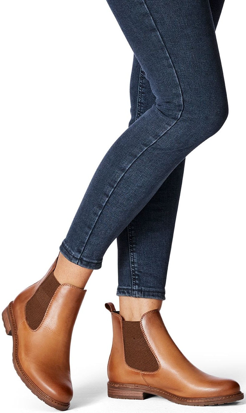 Tamaris Chelseaboots,Blockabsatz,Businessschuh,Bequemschuh, klassischer Look, schmale Form