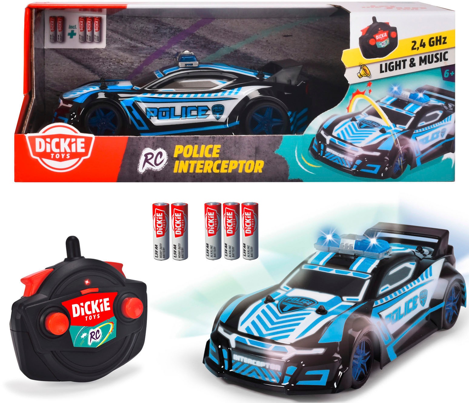 Dickie Toys RC-Auto »Police Interceptor«, mit Licht und Sound