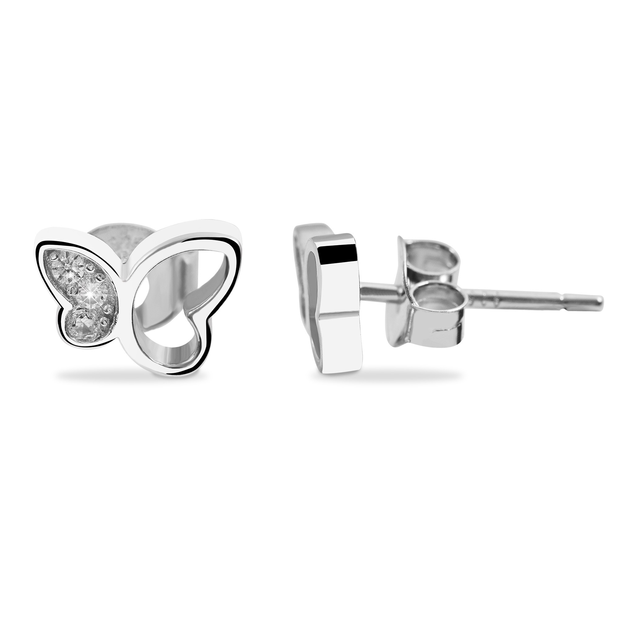 Adelia´s Paar Ohrstecker »Ohrstecker Schmetterling aus 925 Silber mit  Zirkonia« kaufen | BAUR