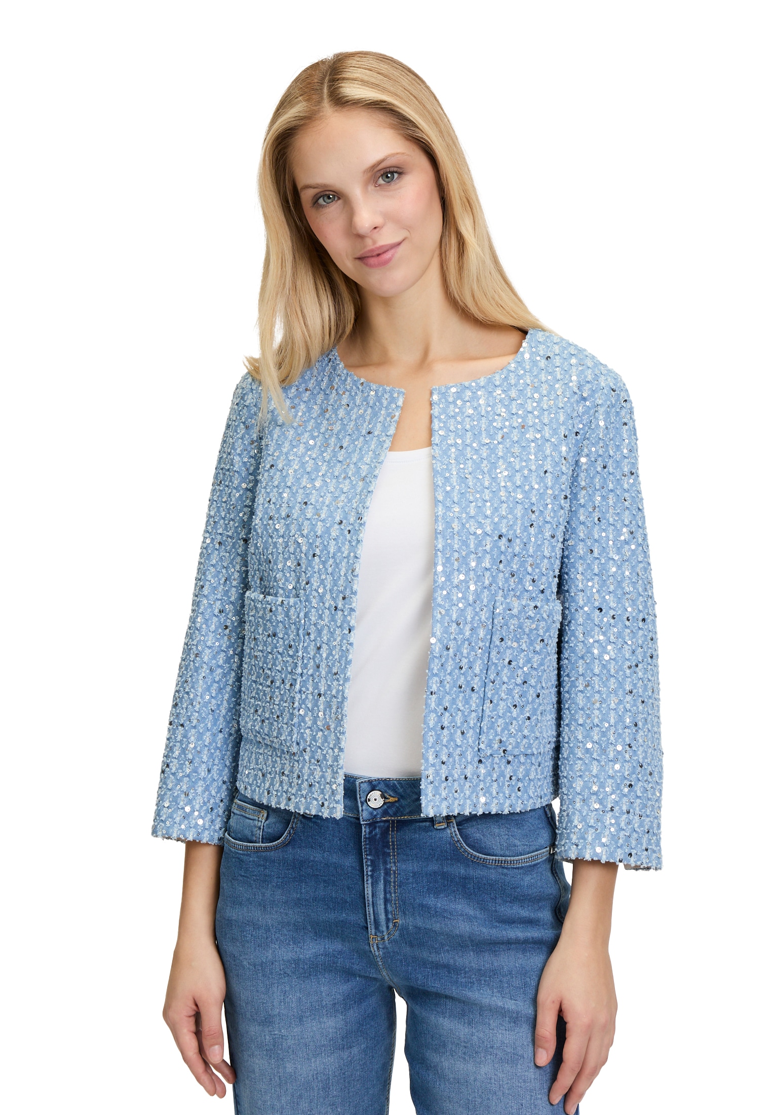 Cartoon Jackenblazer "Damen Blazer-Jacke mit Pailletten" Material günstig online kaufen