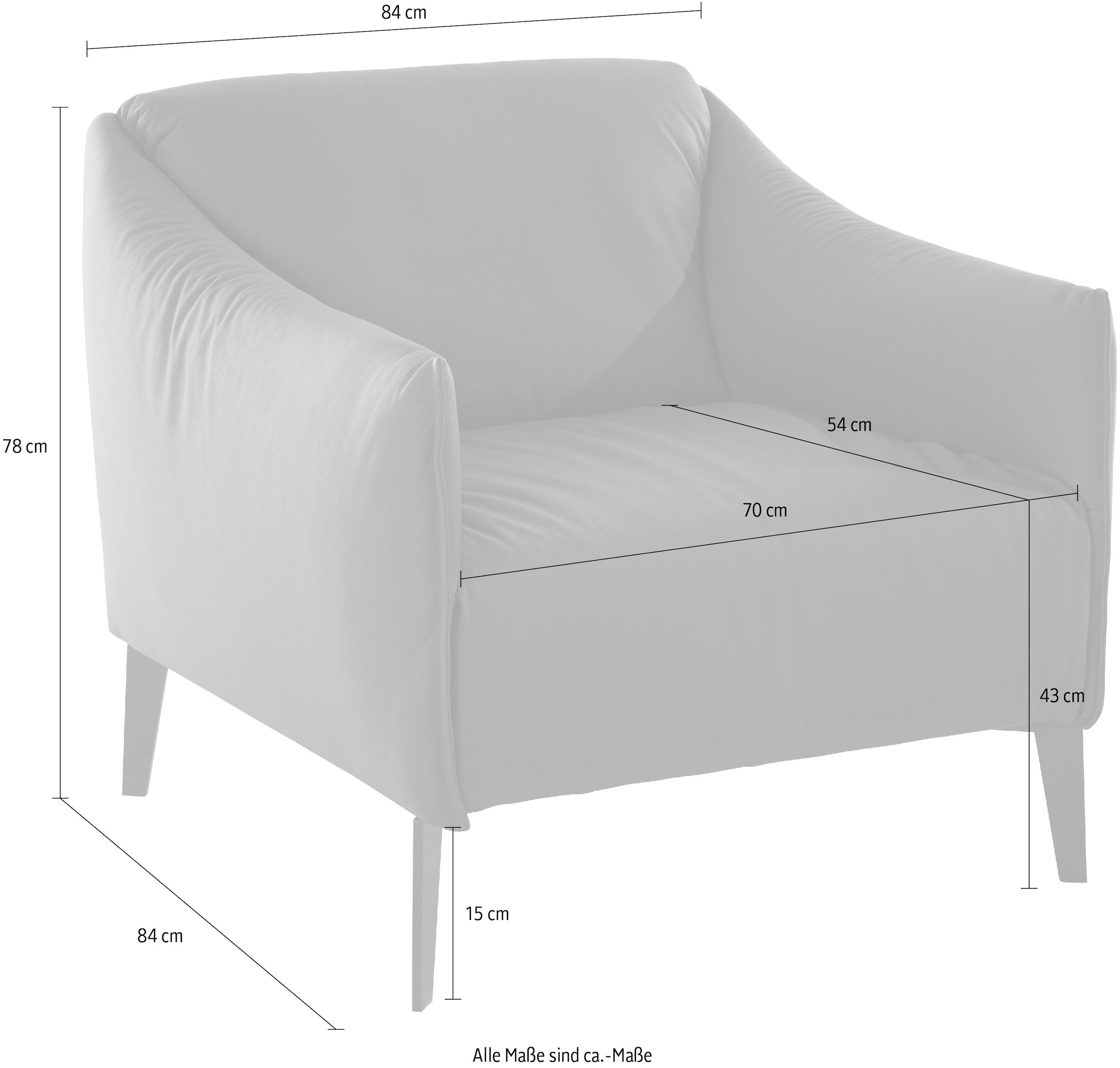 W.SCHILLIG Cocktailsessel »sally Designsessel, Loungesessel,« mit Metall-Winkelfüßen in Chrom glänzend