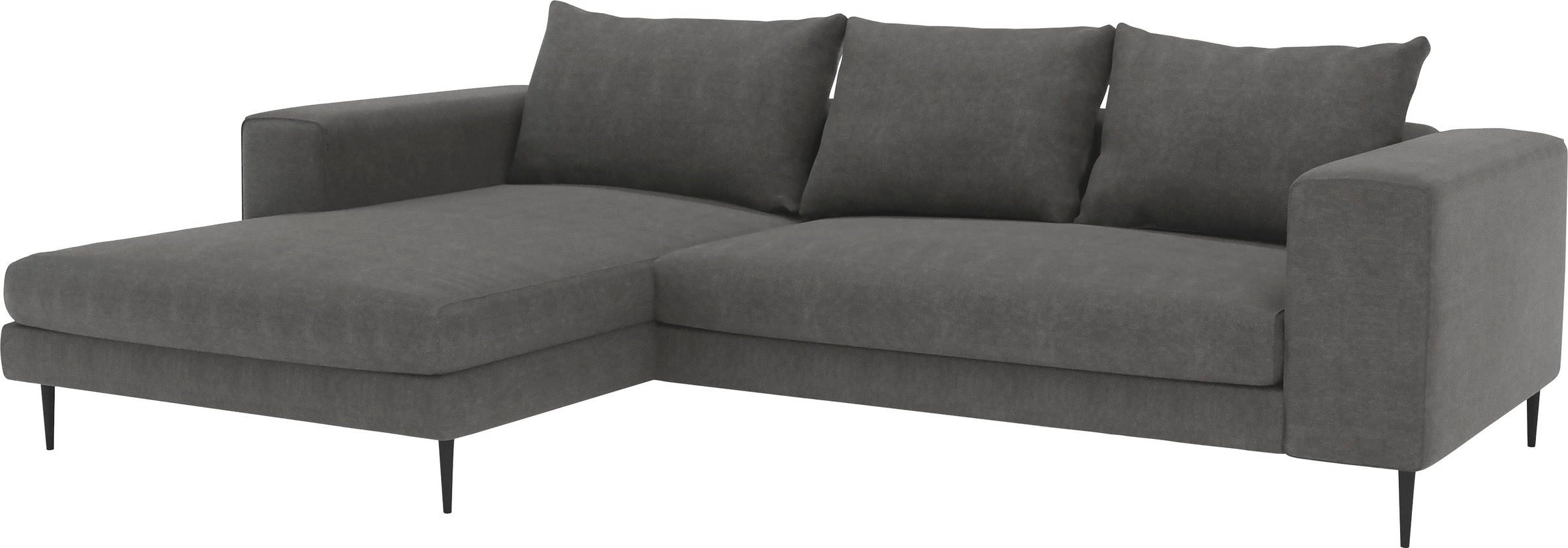 INOSIGN Ecksofa »Aurora, L-Form, mit extra breiter Recamiere, 324 x 170 cm (BxT)«, Designsofa mit tollem Sitzkomfort, extra hohe Metallfüße schwarz
