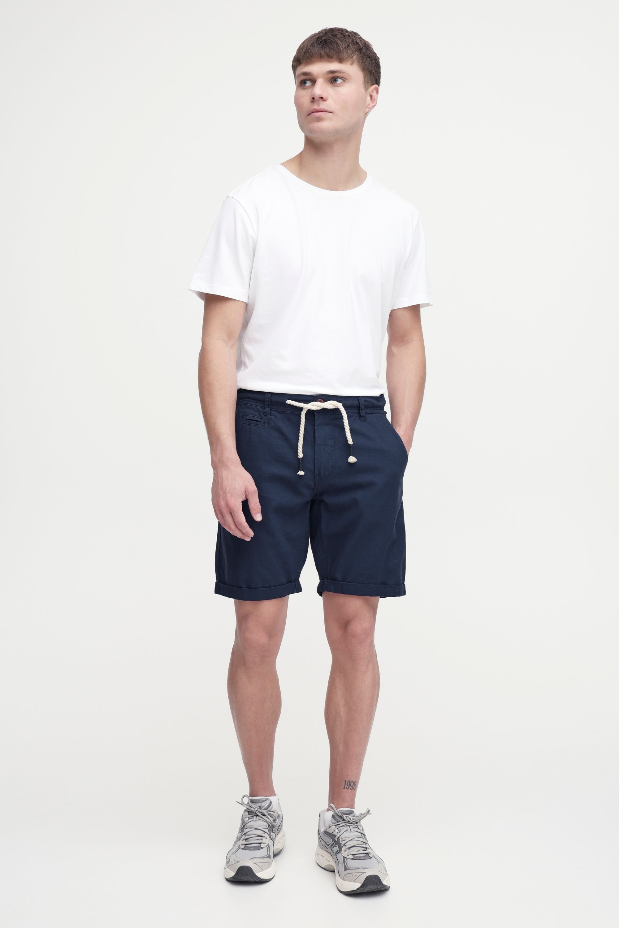 Shorts BLEND "BHLias", Herren, Gr. XL, US-Größen, navy, 55% Leinen, 45% Baumwolle, unifarben, regular fit kurz, Hosen Shorts, Chino Shorts aus Leinenmix 3