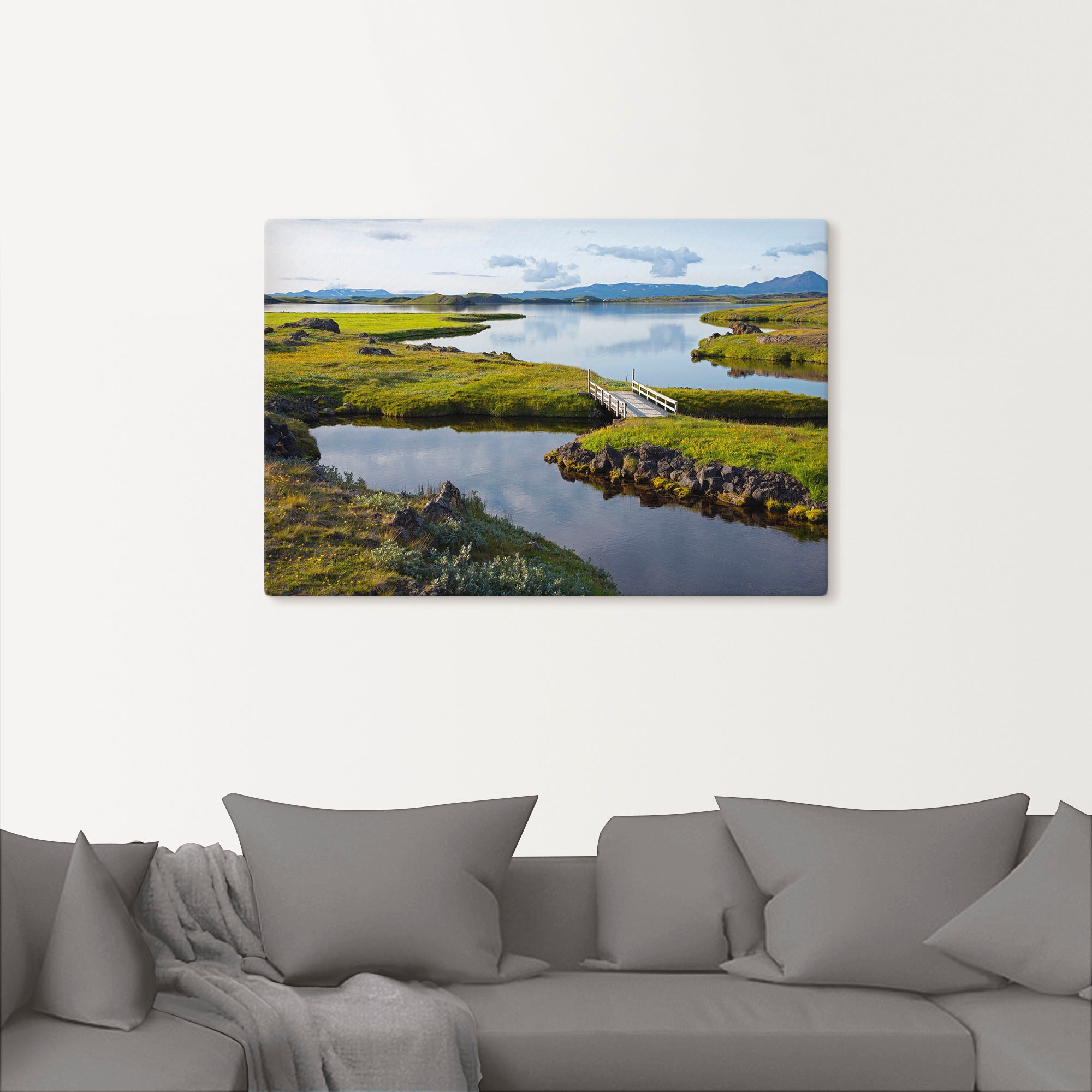 Artland Leinwandbild »Myvatn«, Seebilder, (1 St.), auf Keilrahmen gespannt
