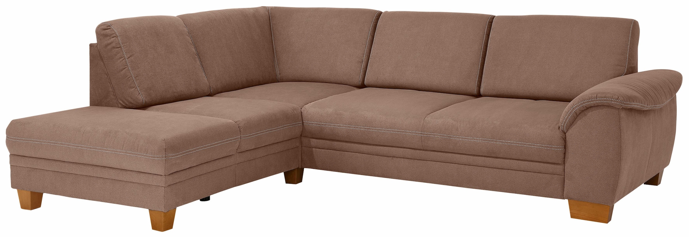 Home affaire Ecksofa »Husum L-Form«, mit Sitztiefenverstellung, Federkern-Polsterung und Kontrastnaht