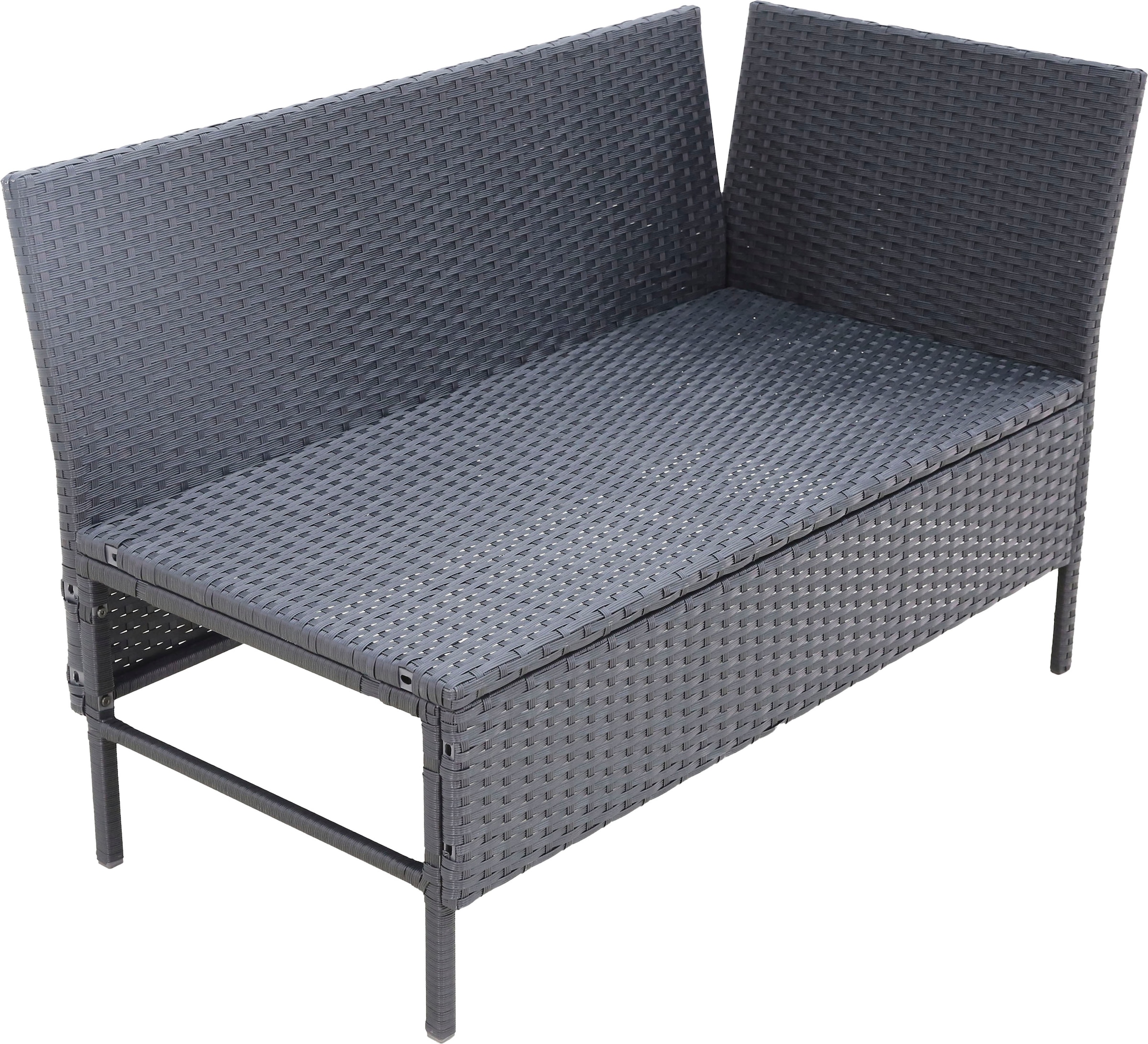 KONIFERA Gartenlounge-Set »»Manhattan««, (Set, 18 tlg., Ecklounge, Tisch 66x120x74 cm, 2 Hocker, inkl. Auflagen), Stahl/Polyrattan