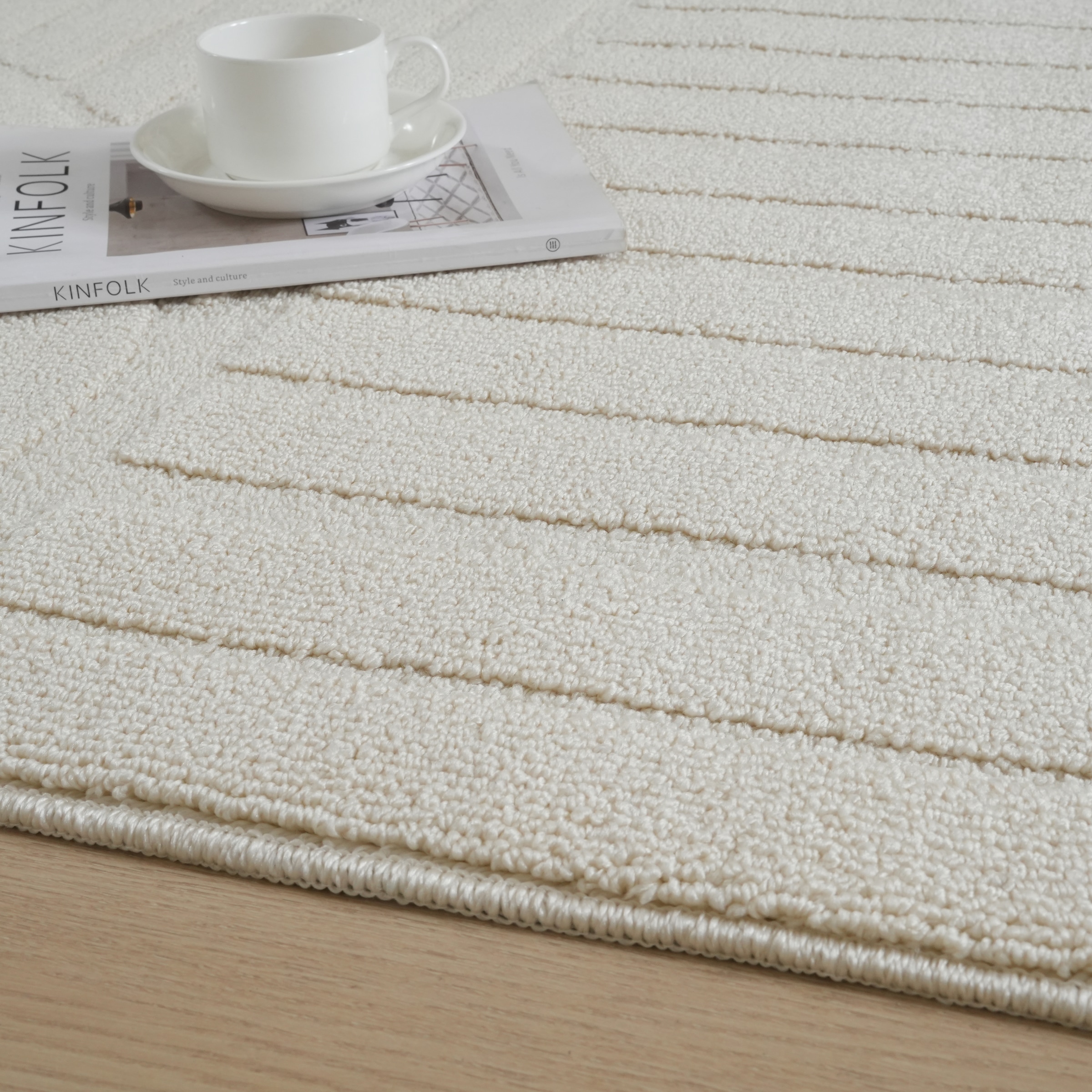 OTTO home Teppich »Neele, Boho-Design, Hoch-Tief, waschbar« rechteckig 12 mm Höhe 3D Optik, Skandinavisch, Designteppich, Wohnzimmer, Schlafzimmer